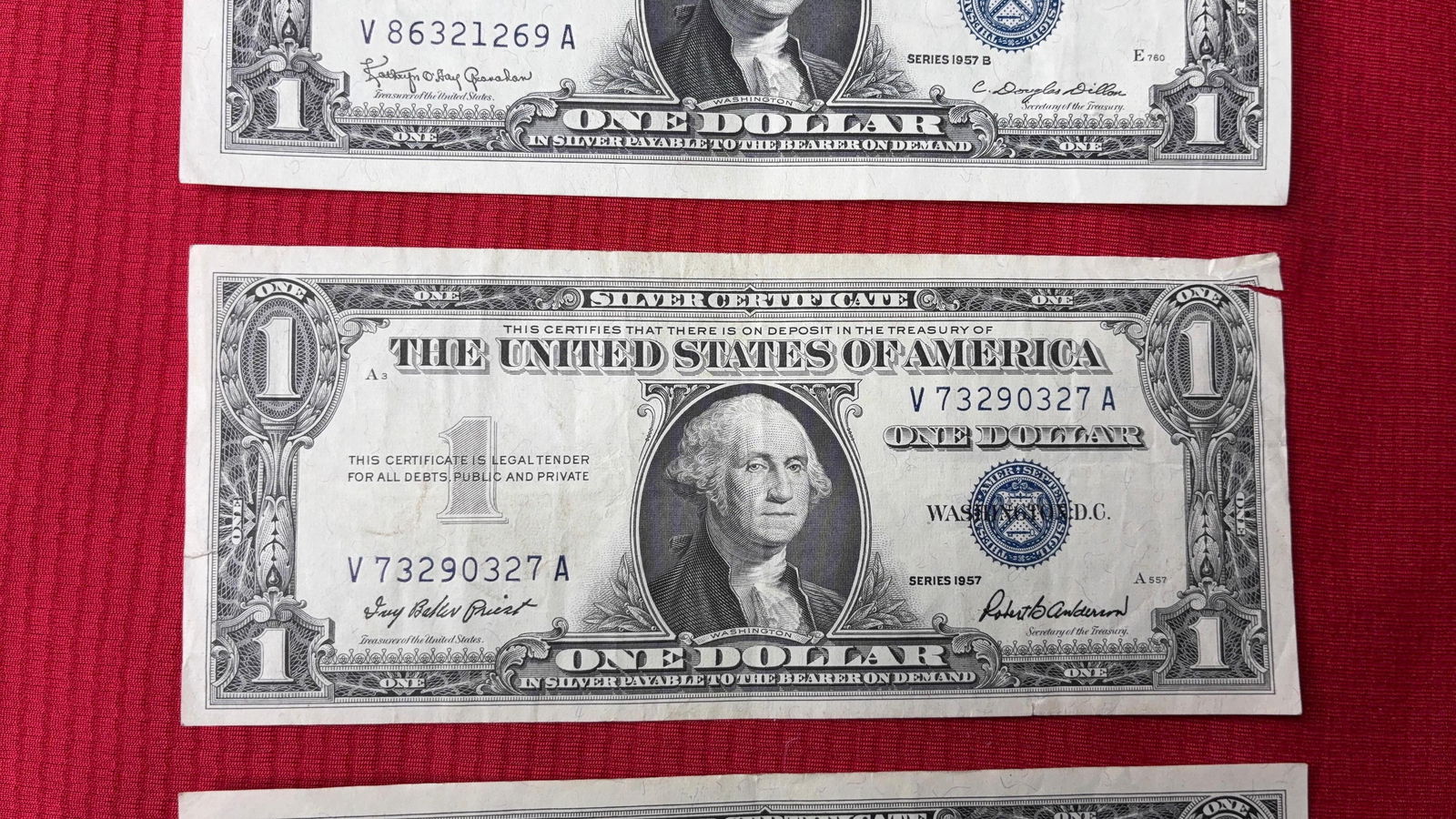 1$ Silver Certificates/ Offset Cut - 3