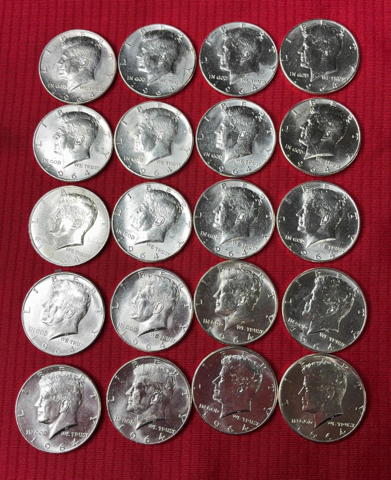 1964 BU Silver Kennedy Half Dollars (1 of 4)