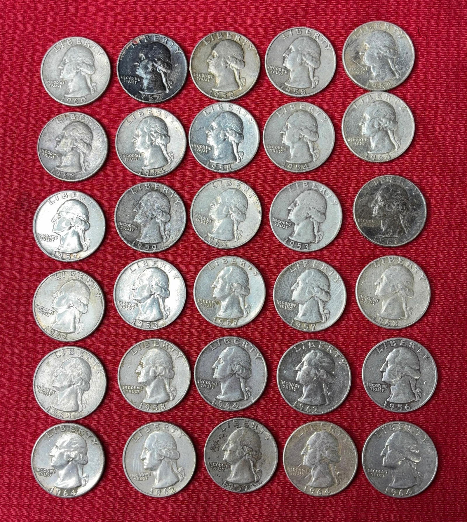 30 Silver Washington Quarters (1 of 5)