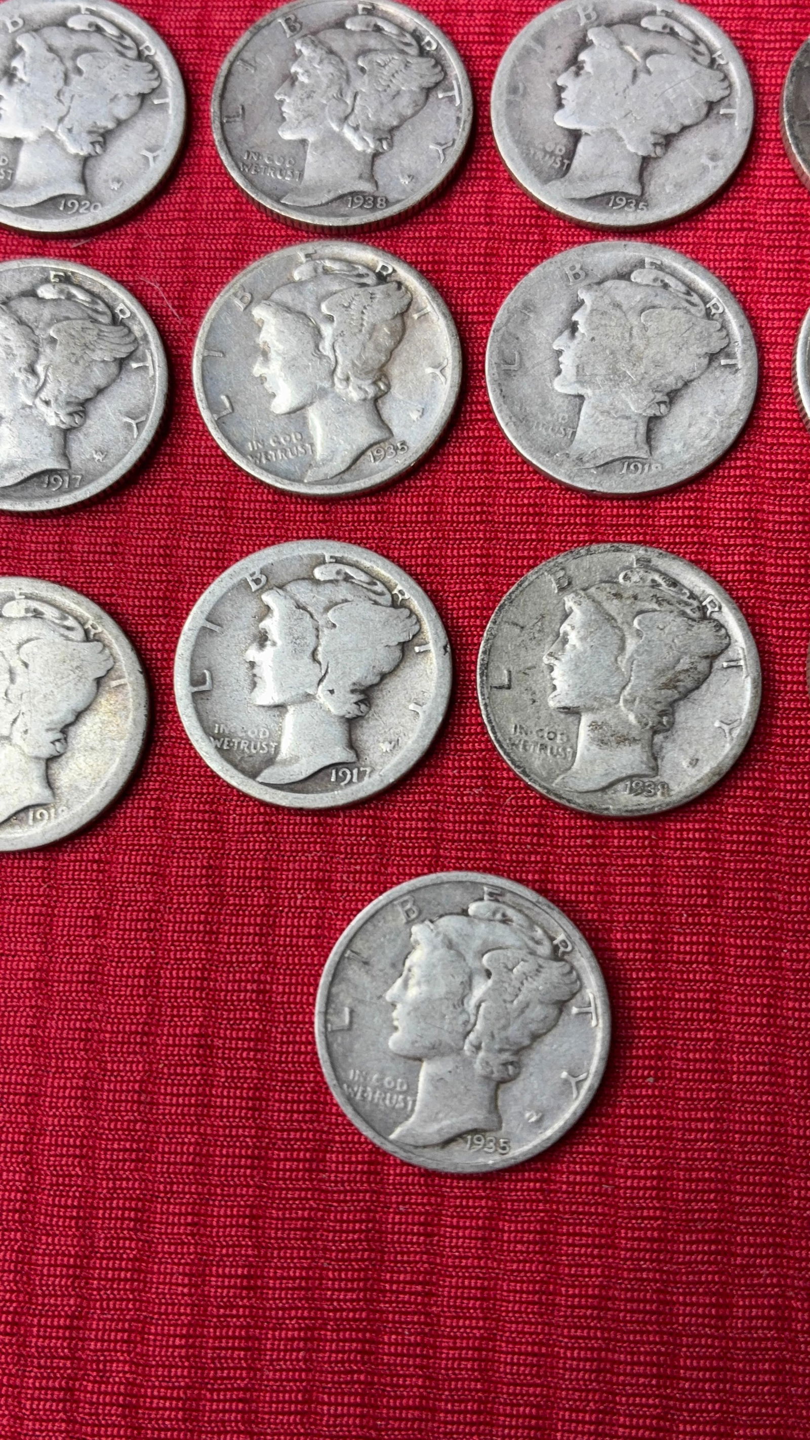 13 Mercury Dimes - 4