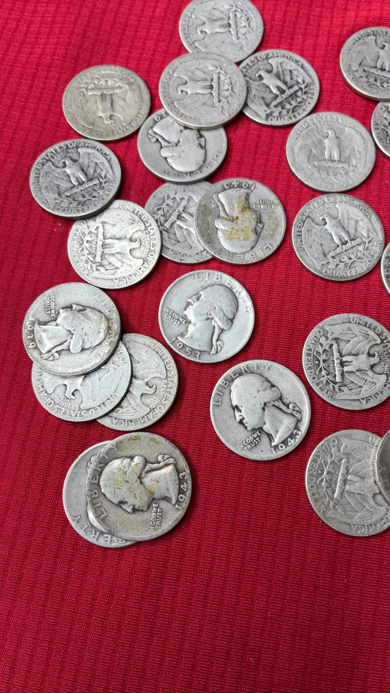 Silver Washington Quarters - 5