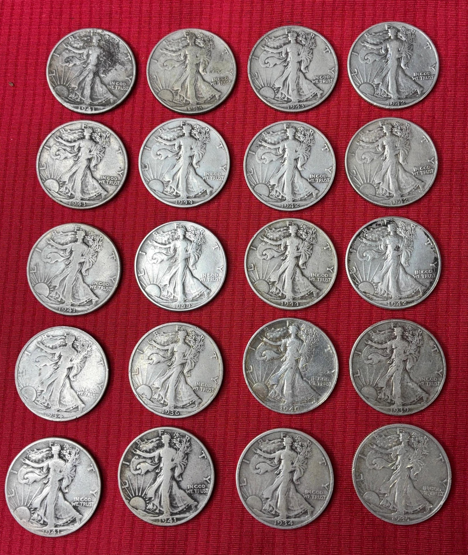 20 Silver Walking Liberty Half Dollars (1 of 6)