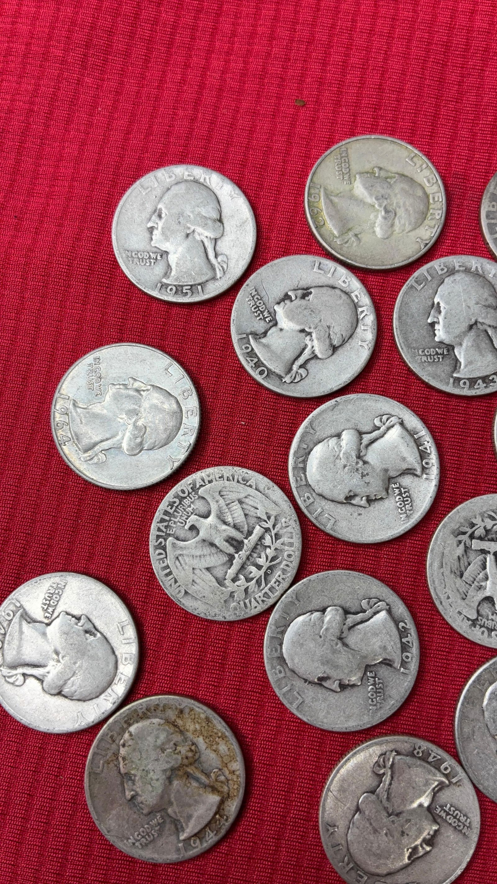 Silver Washington Quarters - 4