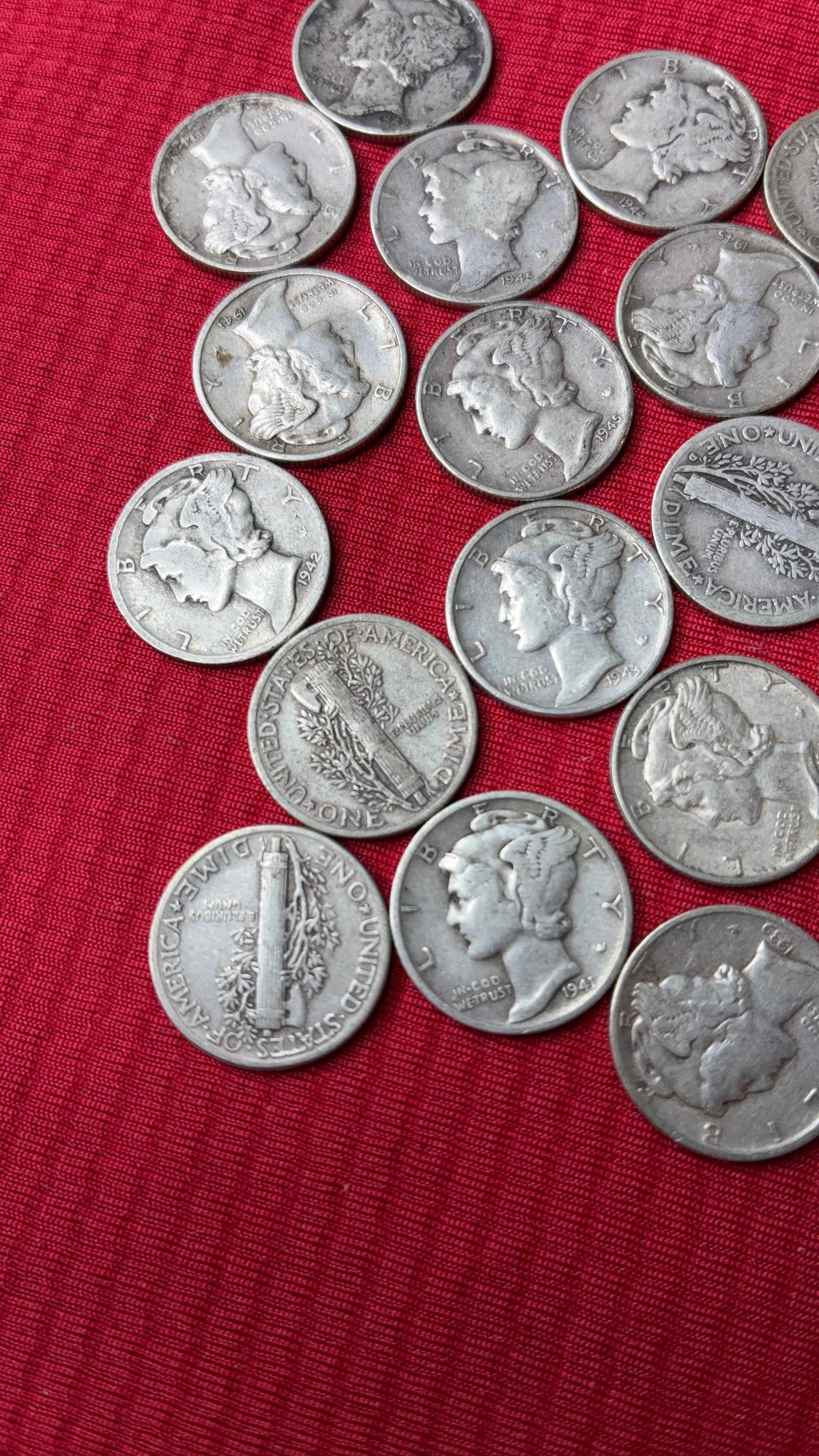 20 Mercury Dimes - 5