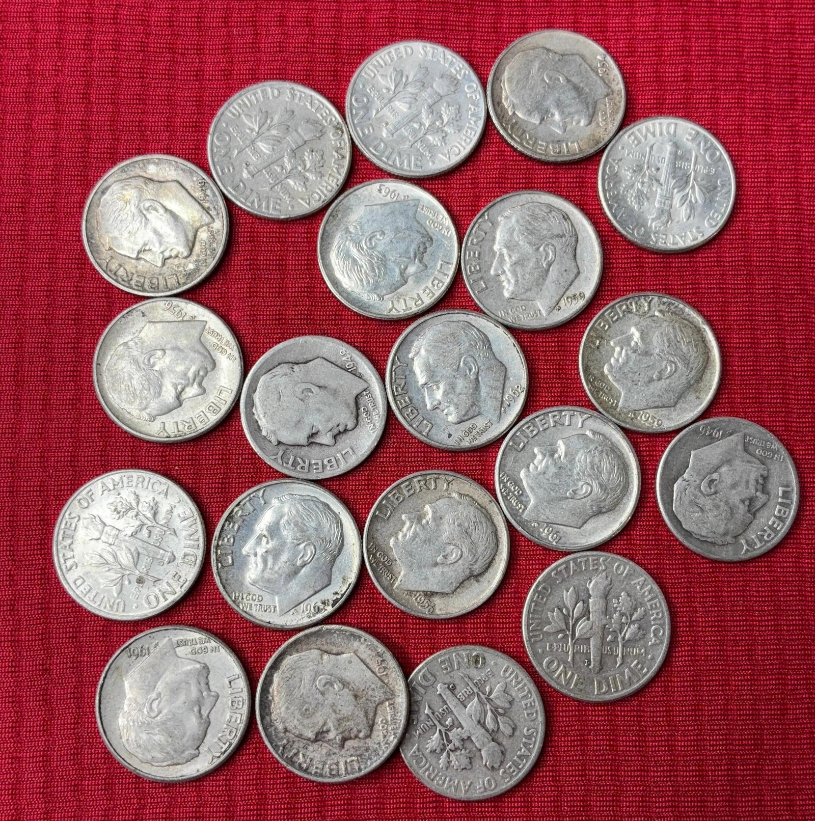 20 Roosevelt Dimes: 1946-1964.