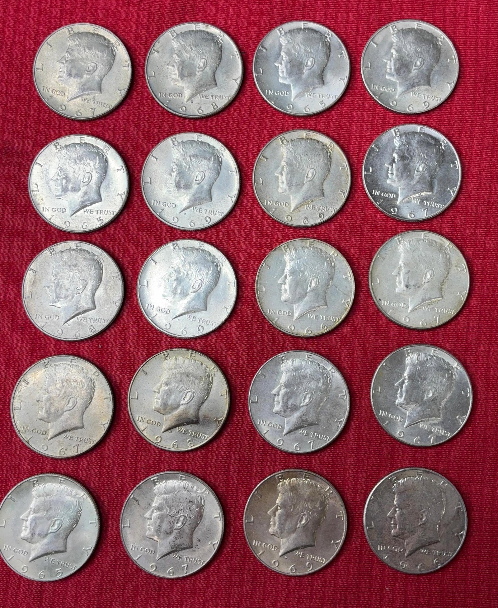 20 40% Silver Kennedy Half Dollars (1 of 6)