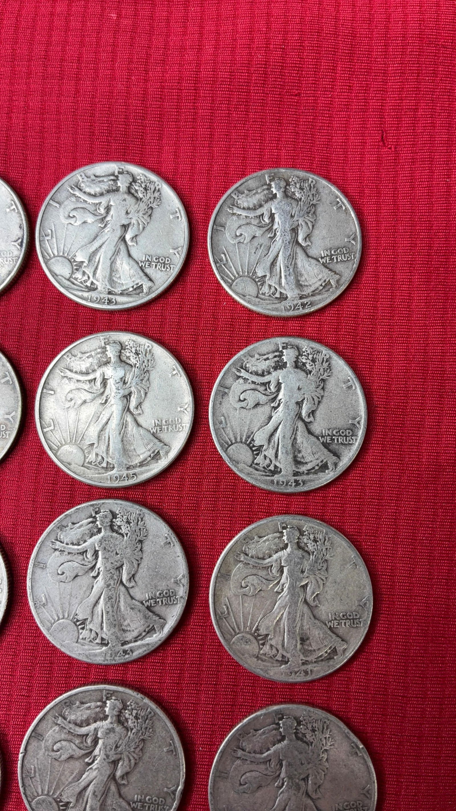 Silver Walking Liberty Half Dollars - 3