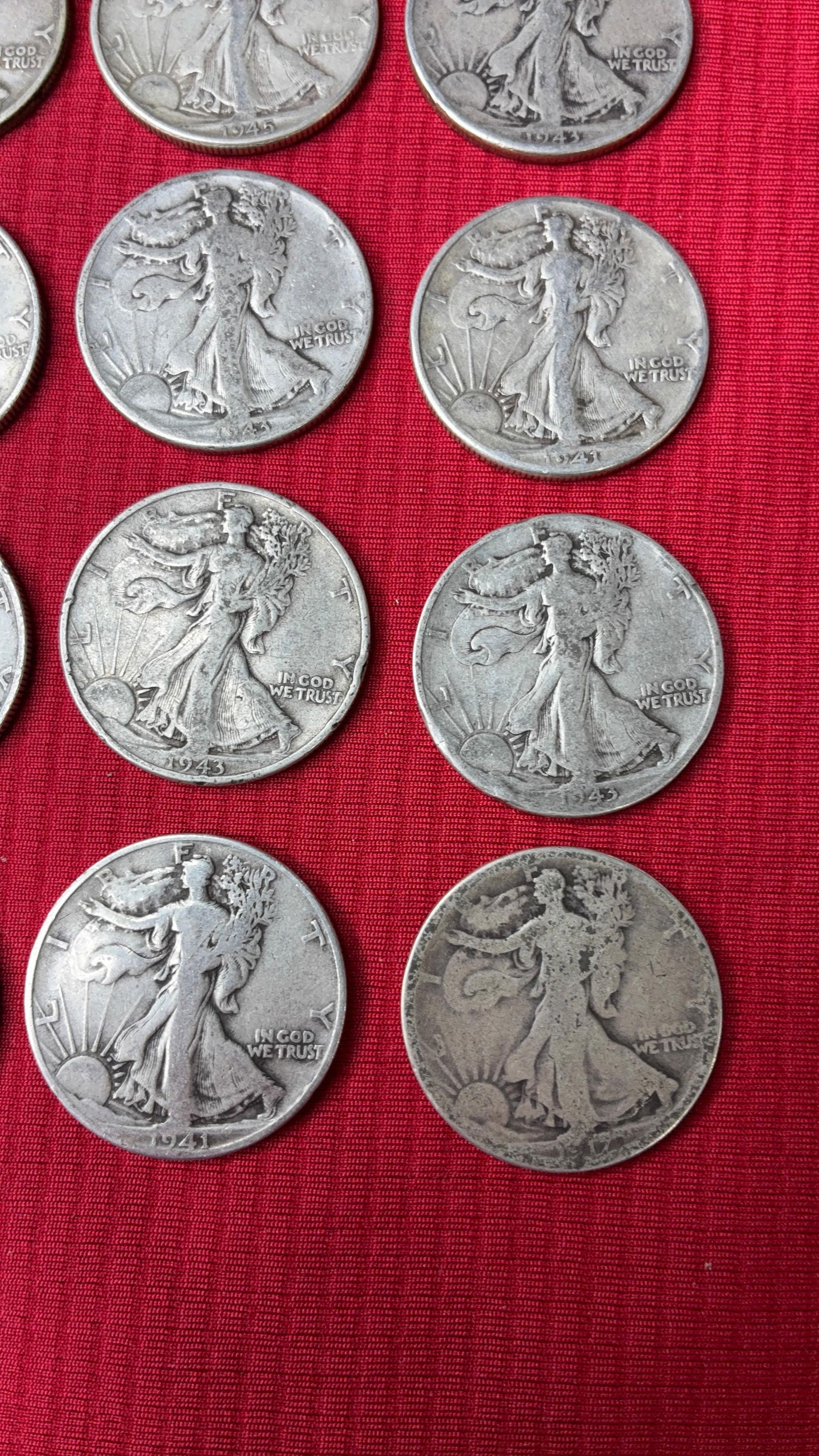 Silver Walking Liberty Half Dollars - 5