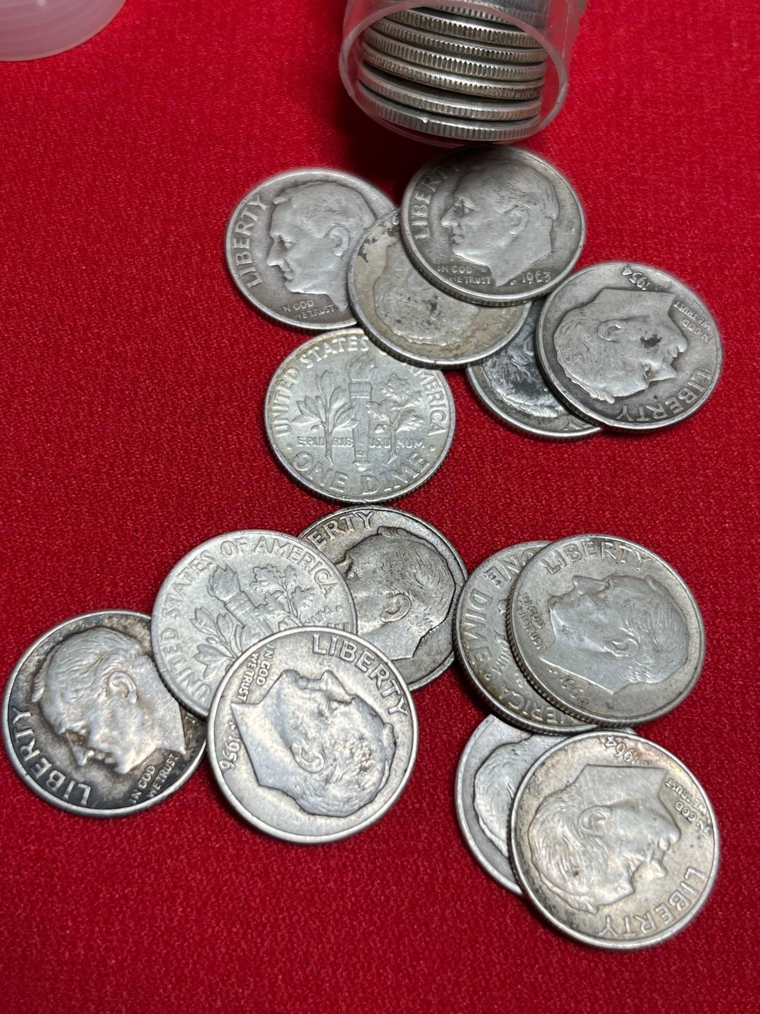 50 Silver Roosevelt Dimes - 2