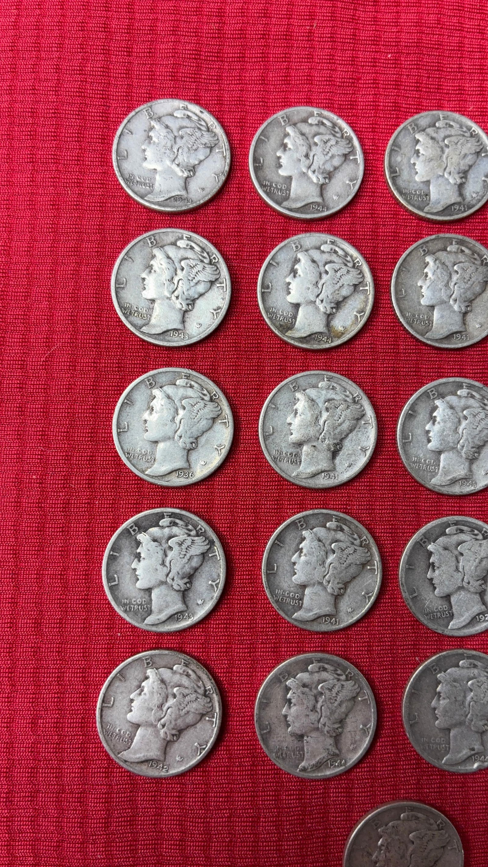 20 Mercury Dimes - 2