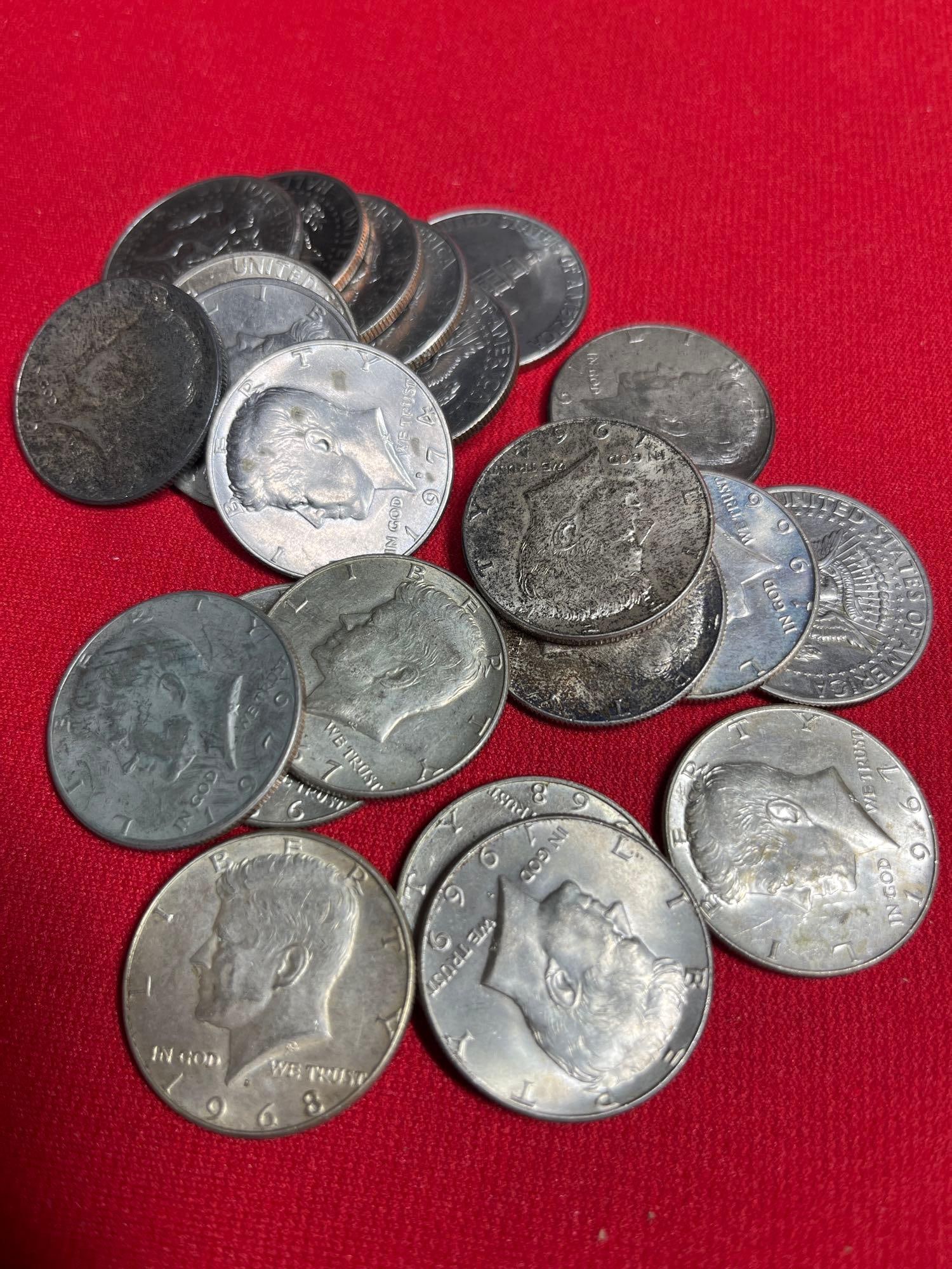 22 Kennedy Half Dollars (1 of 2)