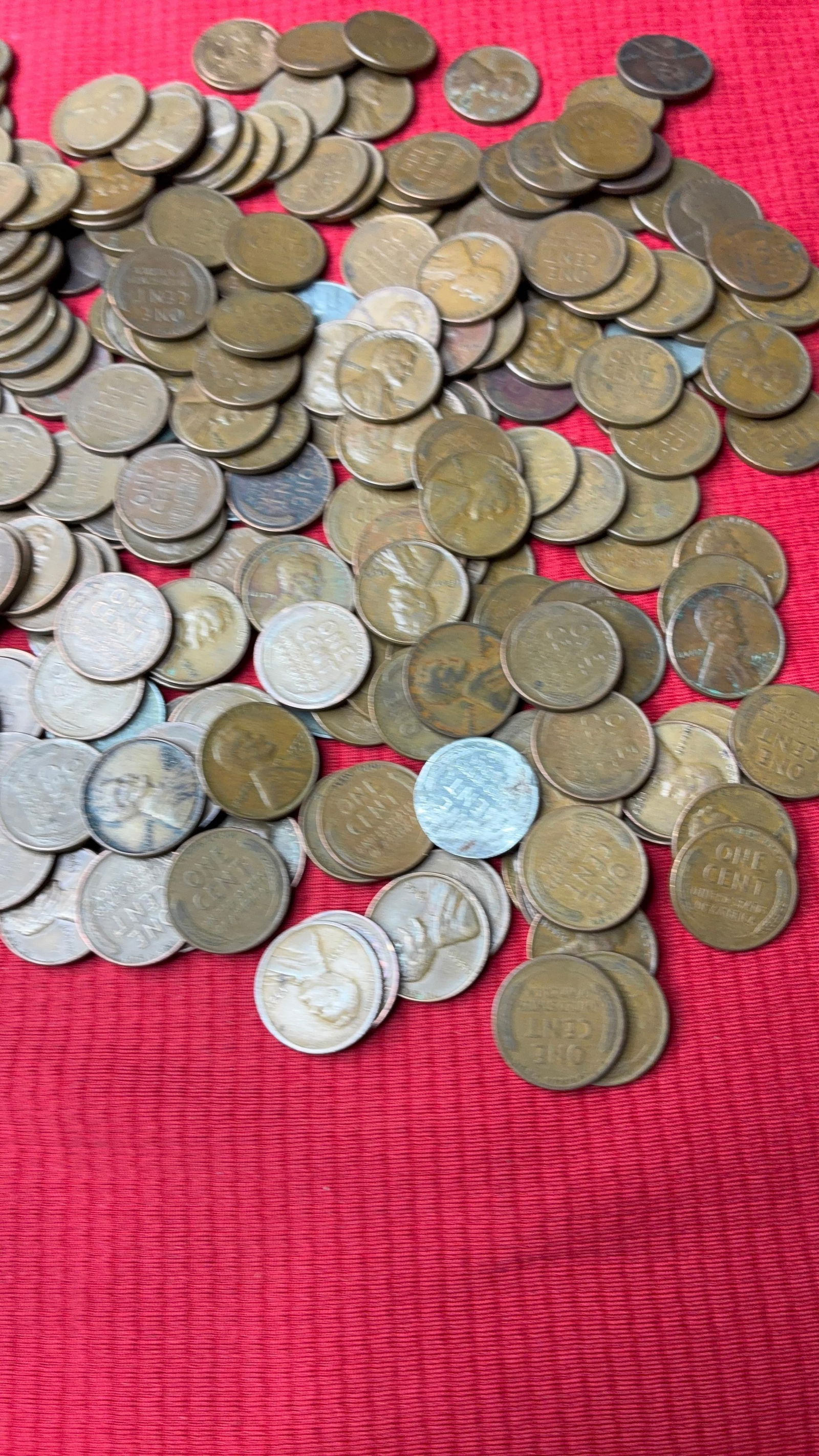 250 Unsorted Wheat Pennies - 5