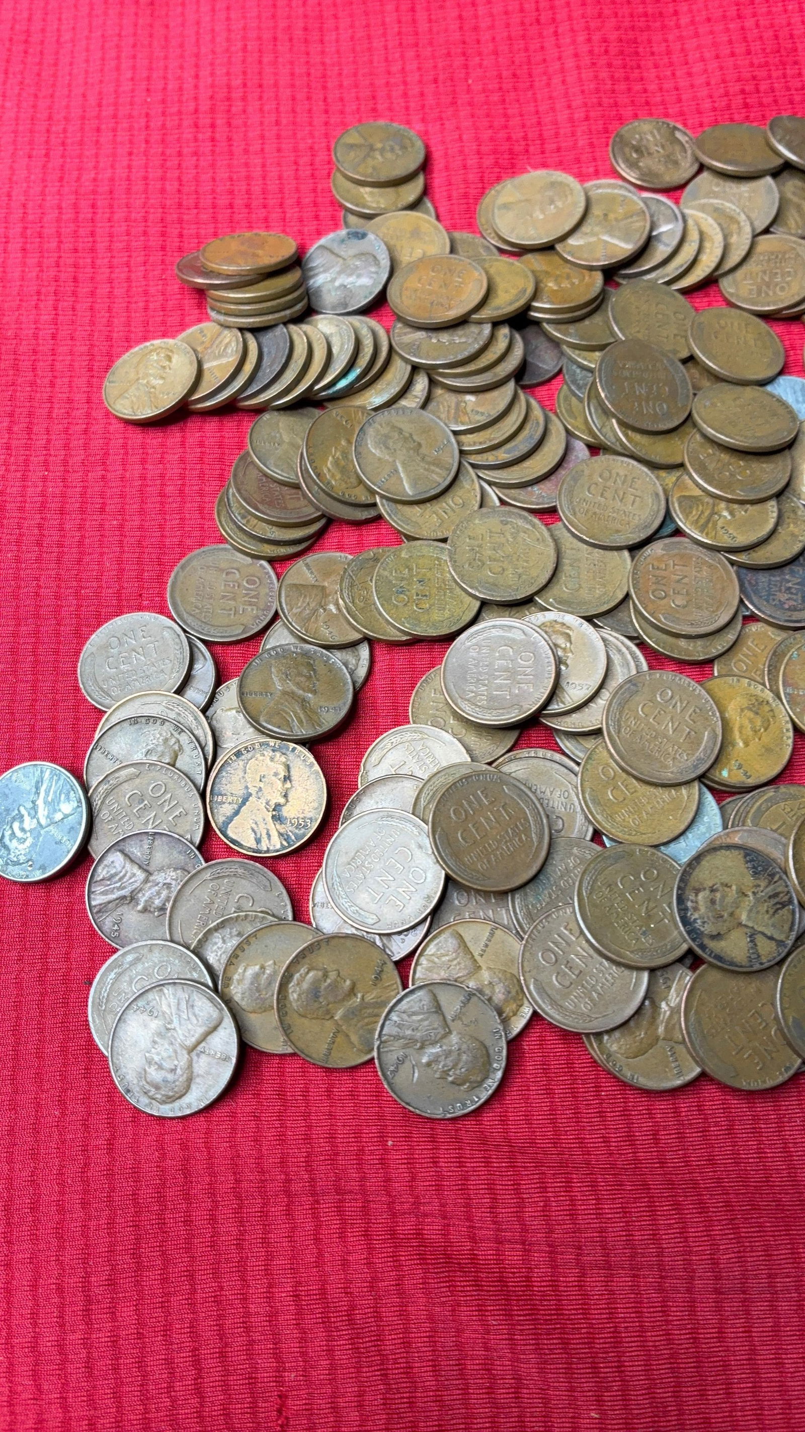 250 Unsorted Wheat Pennies - 6