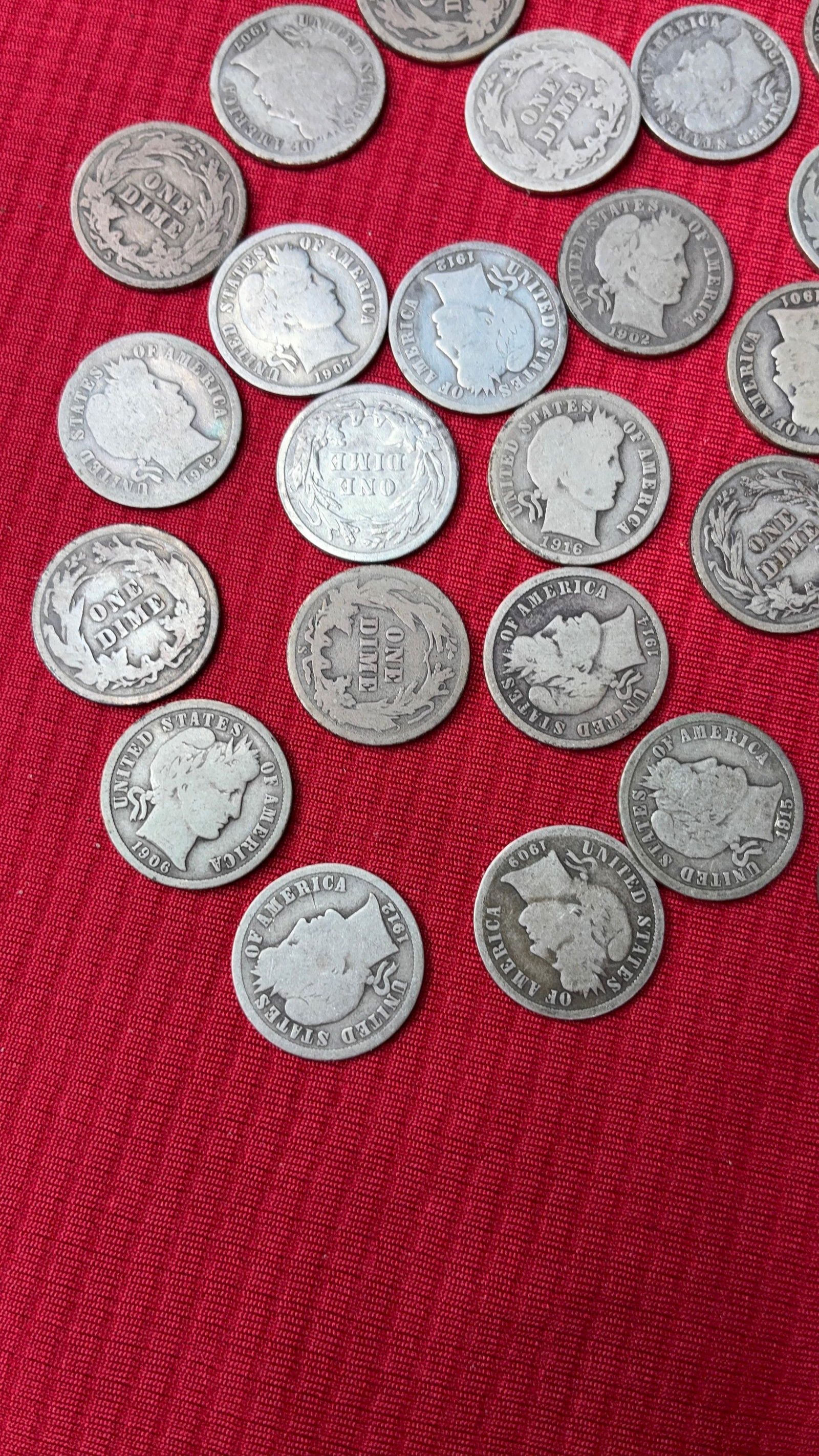 Silver Barber Dimes - 5