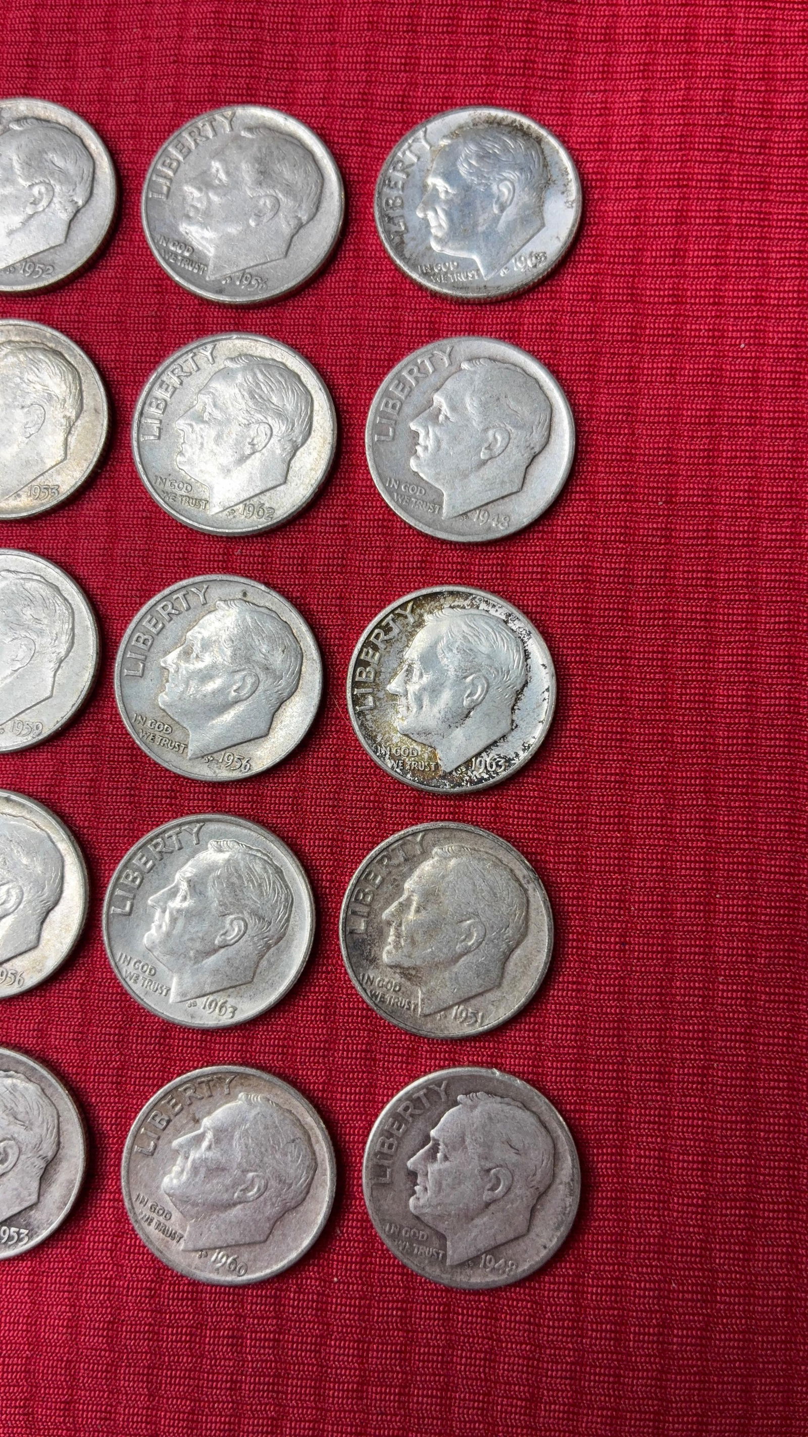 20 Pre 1964 Roosevelt Dimes - 3