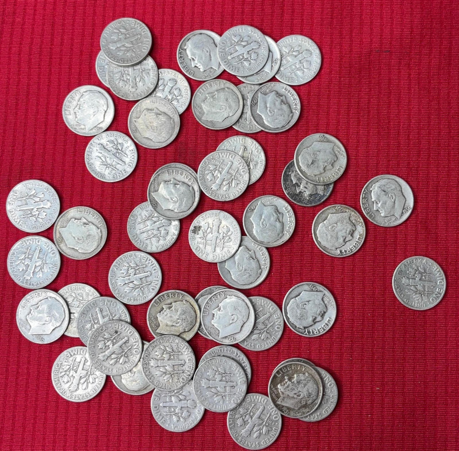 50 SIlver Roosevelt Dimes: .