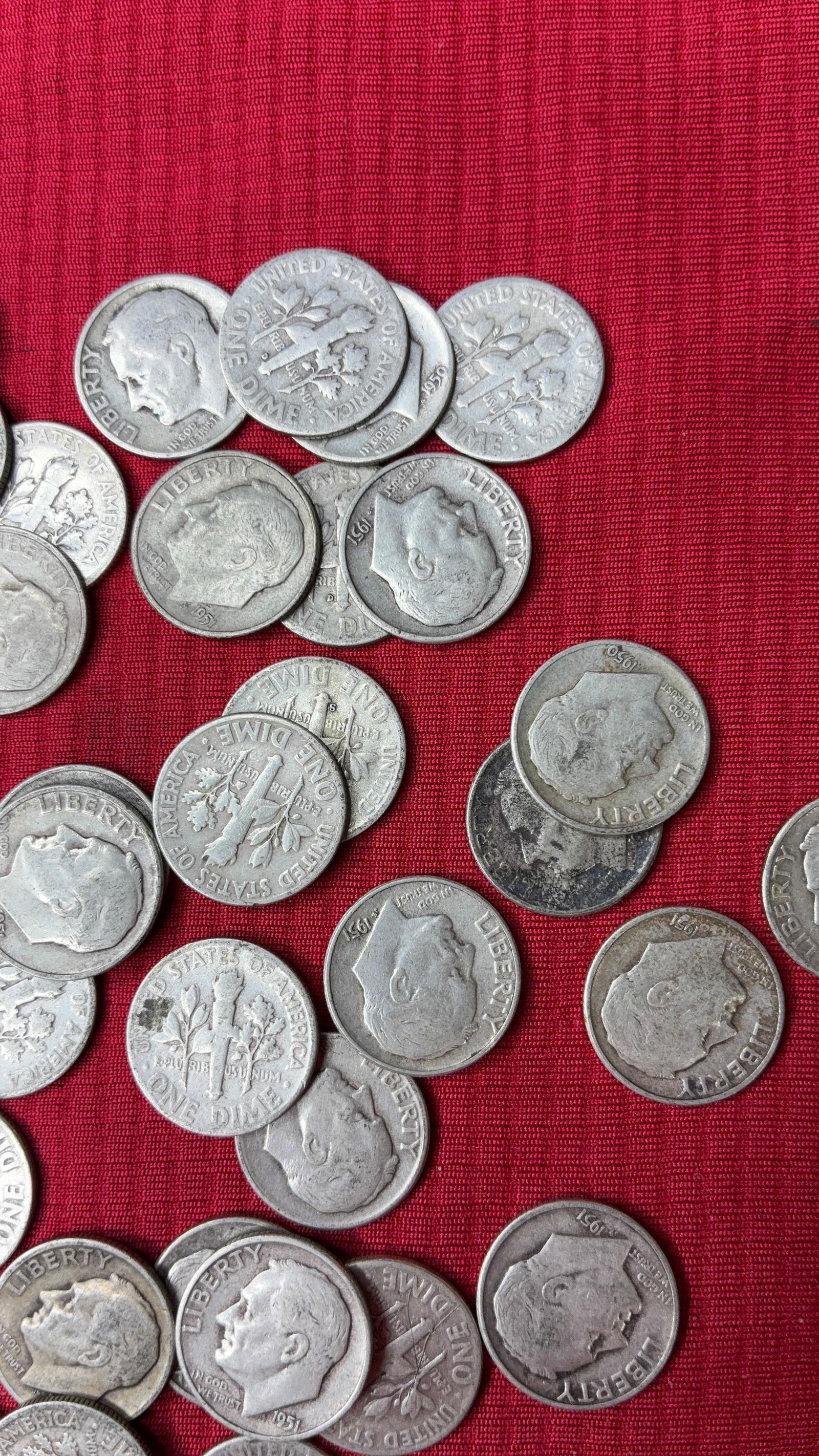 50 SIlver Roosevelt Dimes - 3