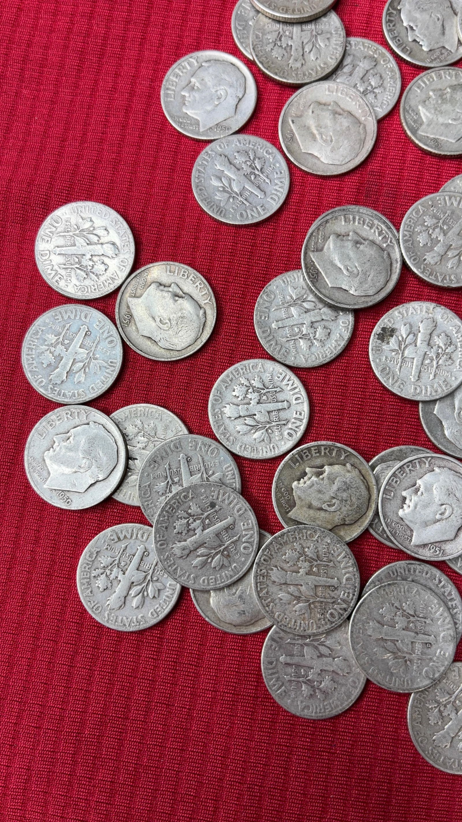 50 SIlver Roosevelt Dimes - 5