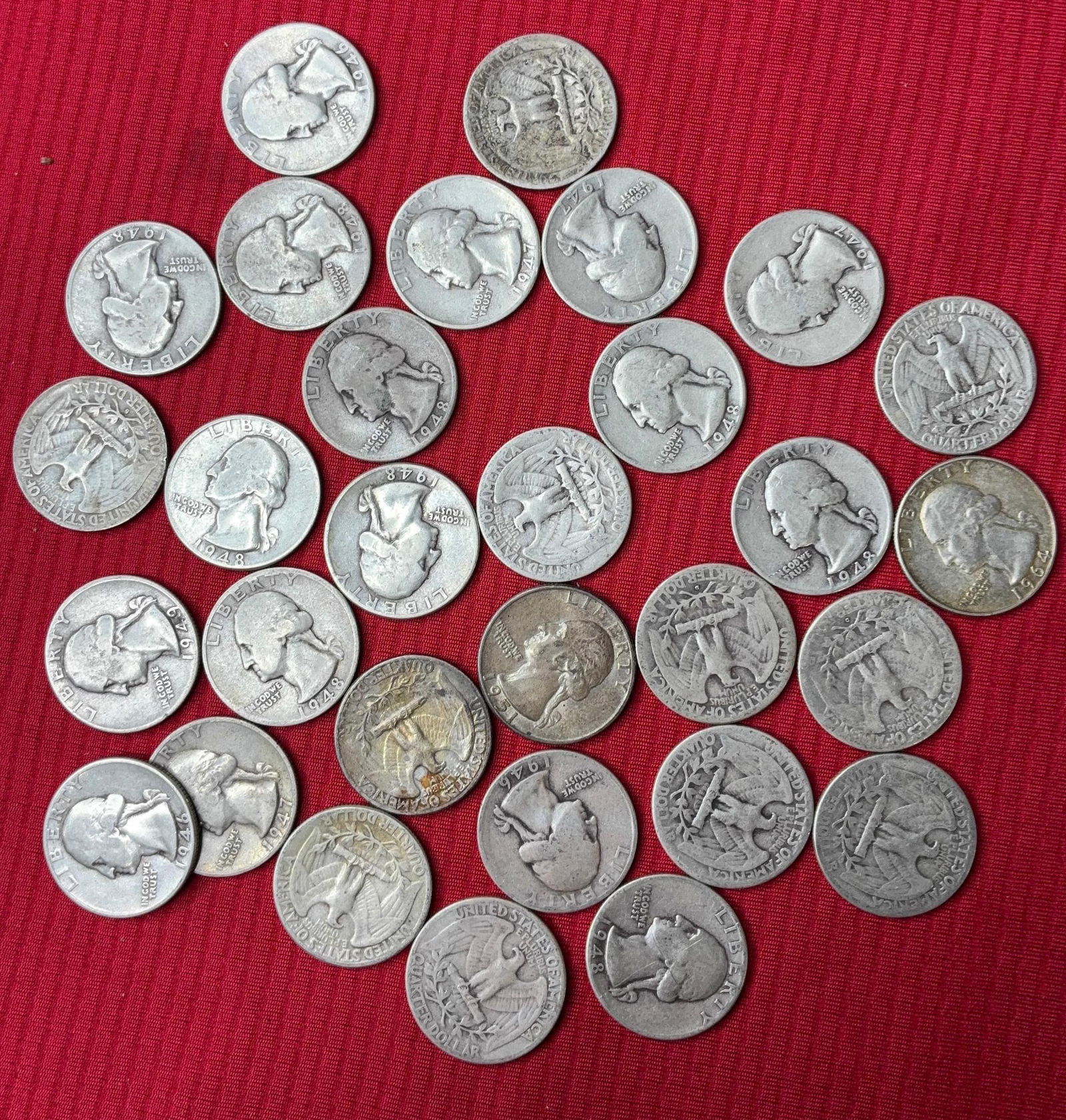30 Silver Washington Quarters (1 of 7)