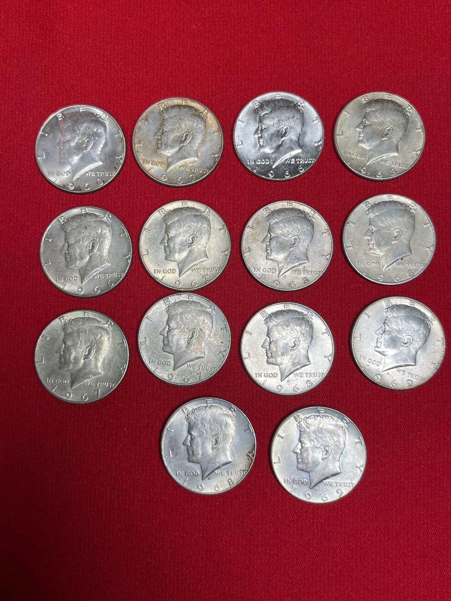 14 Kennedy Half Dollars (1 of 4)