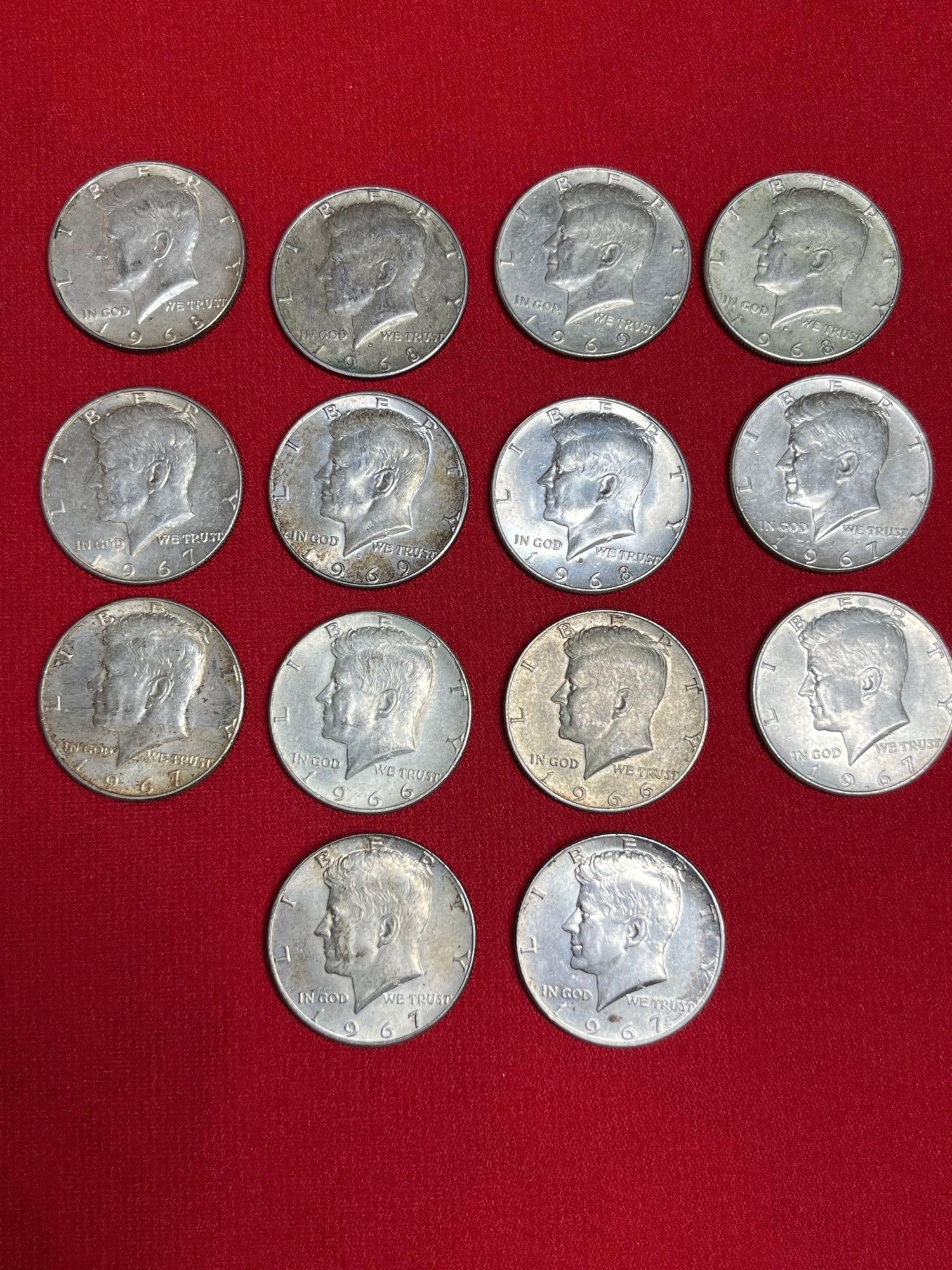 14 Kennedy Half Dollars (1 of 4)
