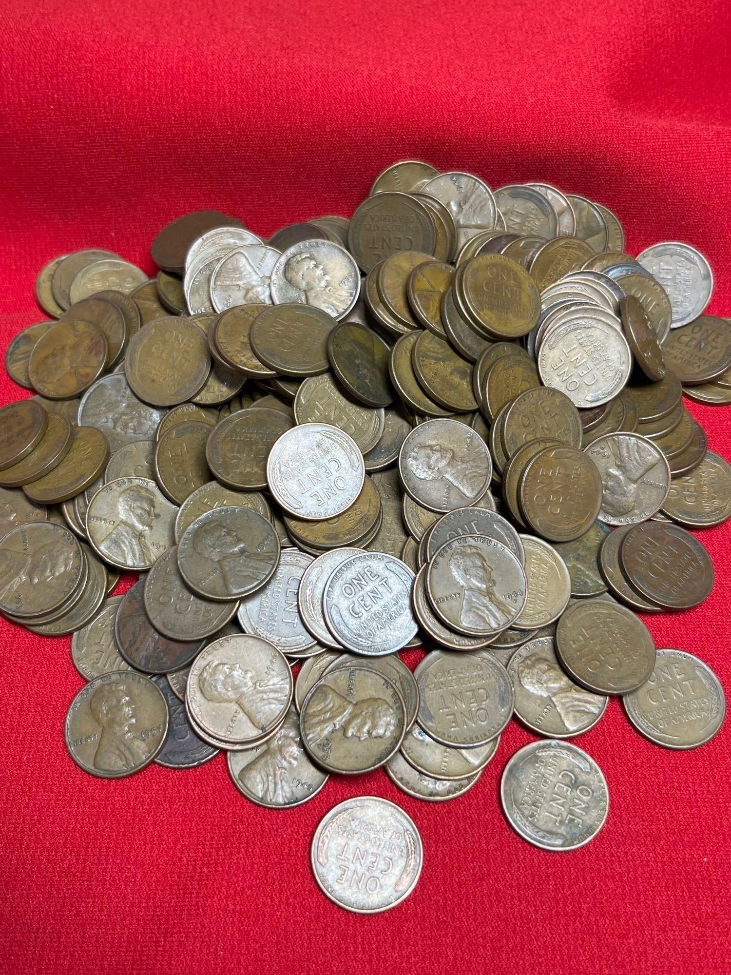250 Unsorted Wheat Pennies (1 of 2)