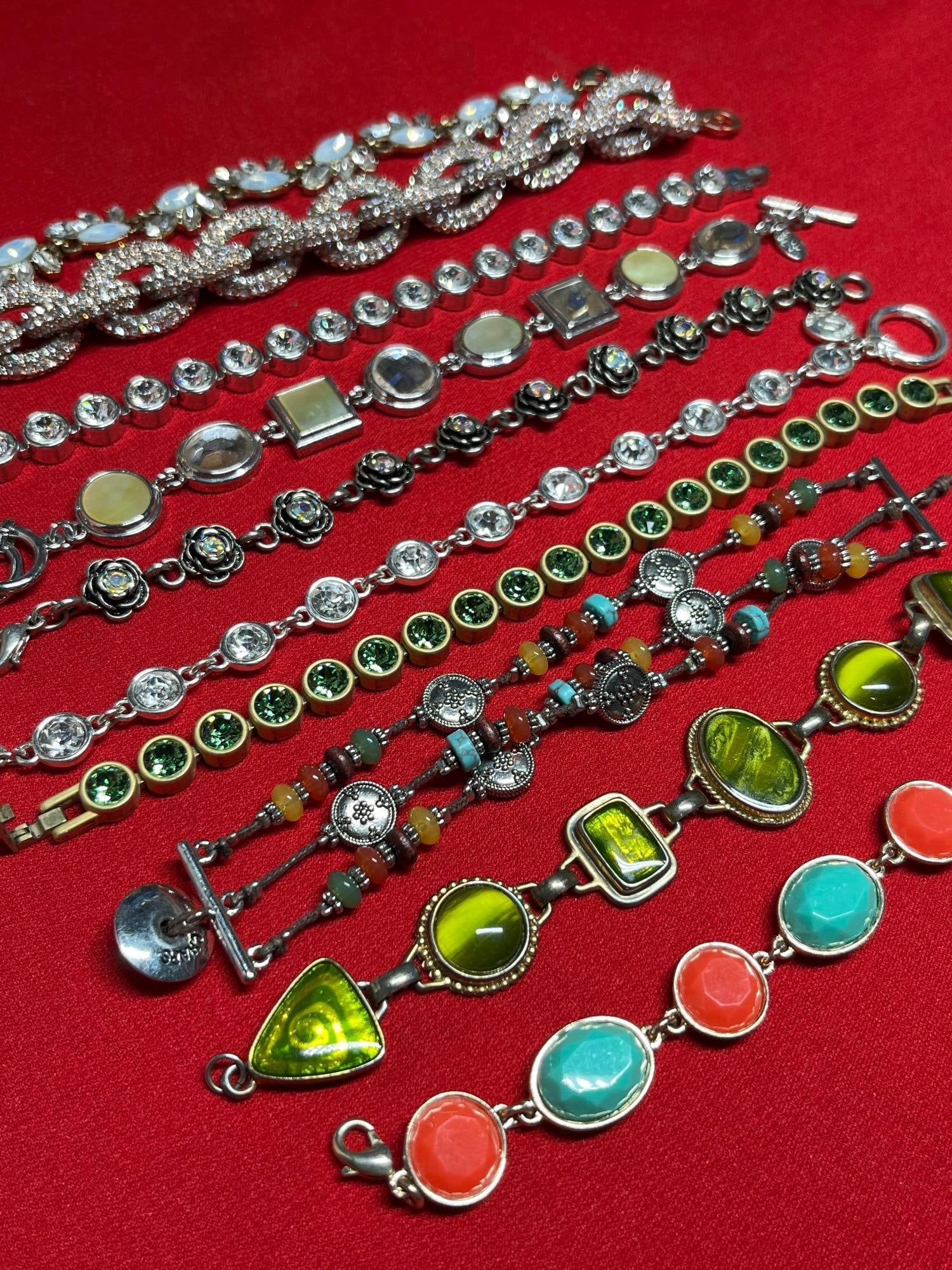 Mixed Stone Settings and Rhinestone Bracelets: Panel, charm, beaded, chain link and more