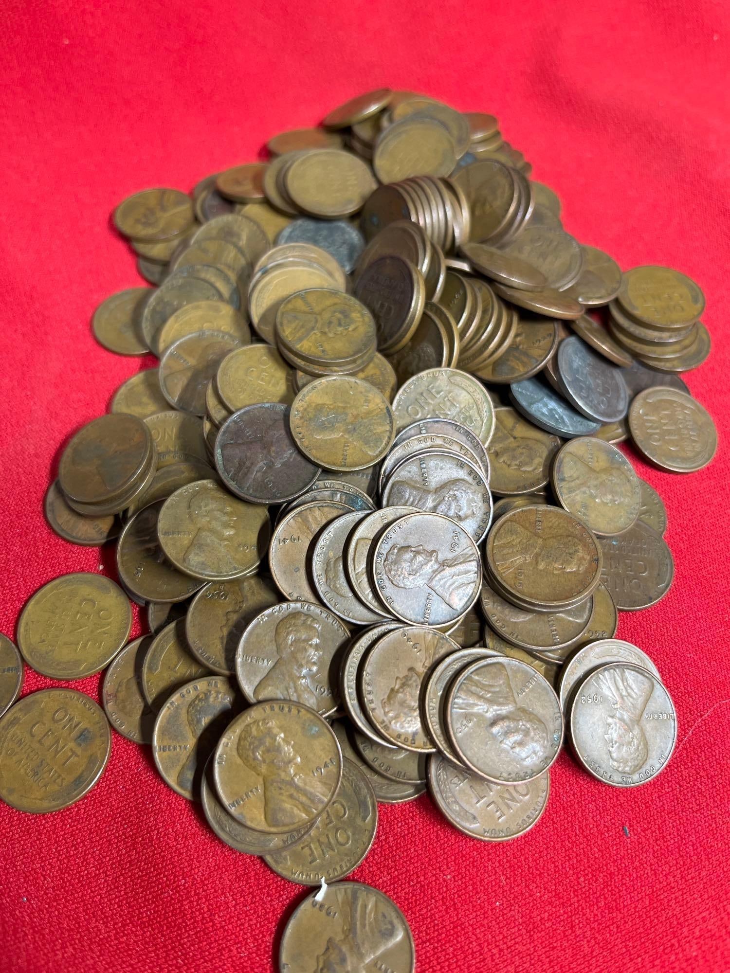 250 Unsorted Wheat Pennies (1 of 2)
