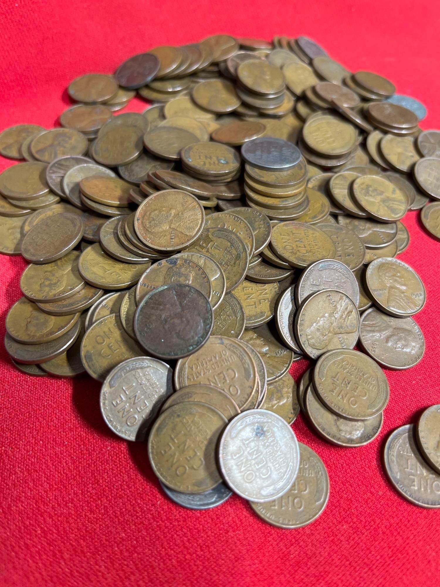 250 Unsorted Wheat Pennies (1 of 2)