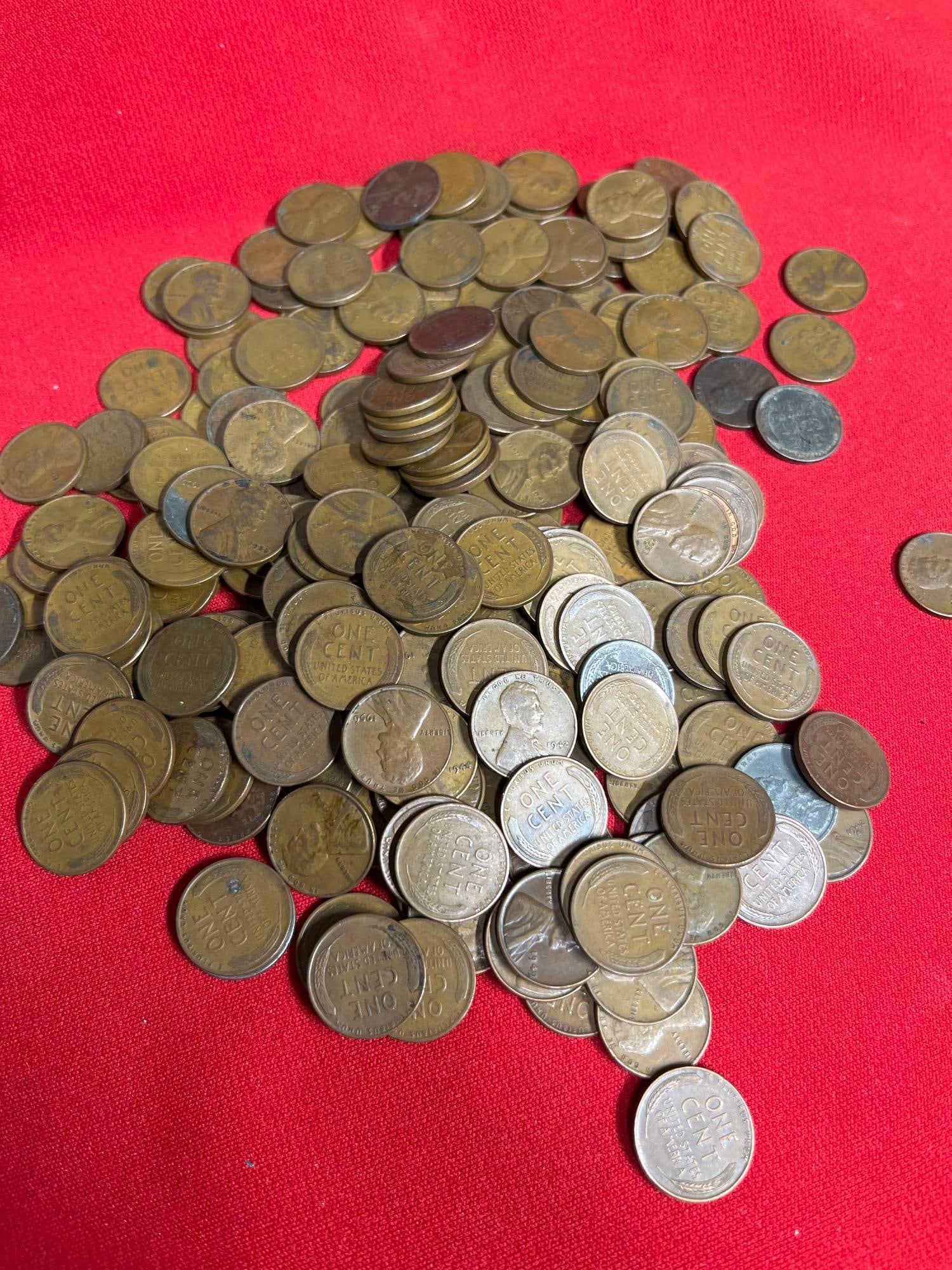 250 Unsorted Wheat Pennies (1 of 2)