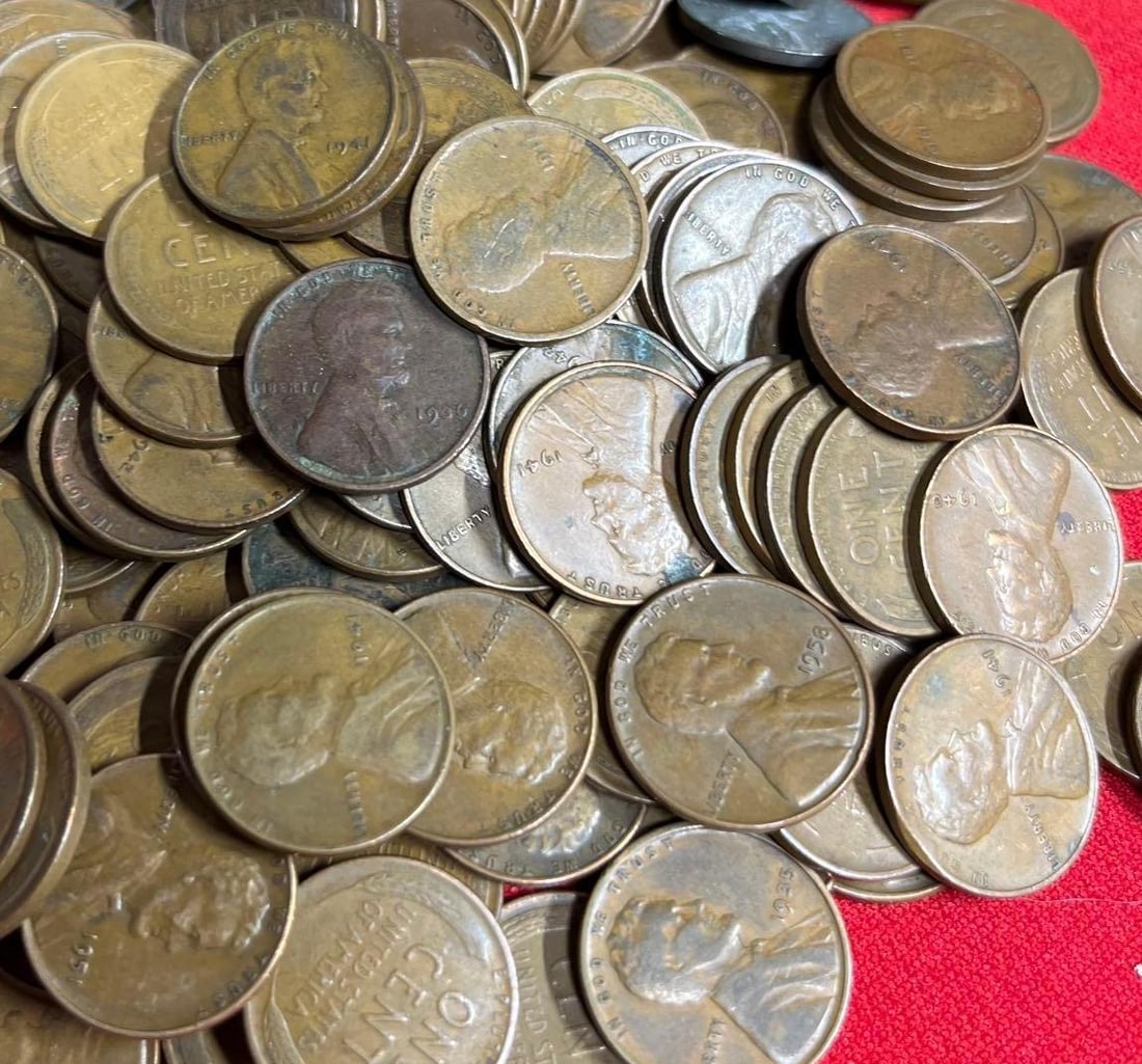 250 Unsorted Wheat Pennies - 2