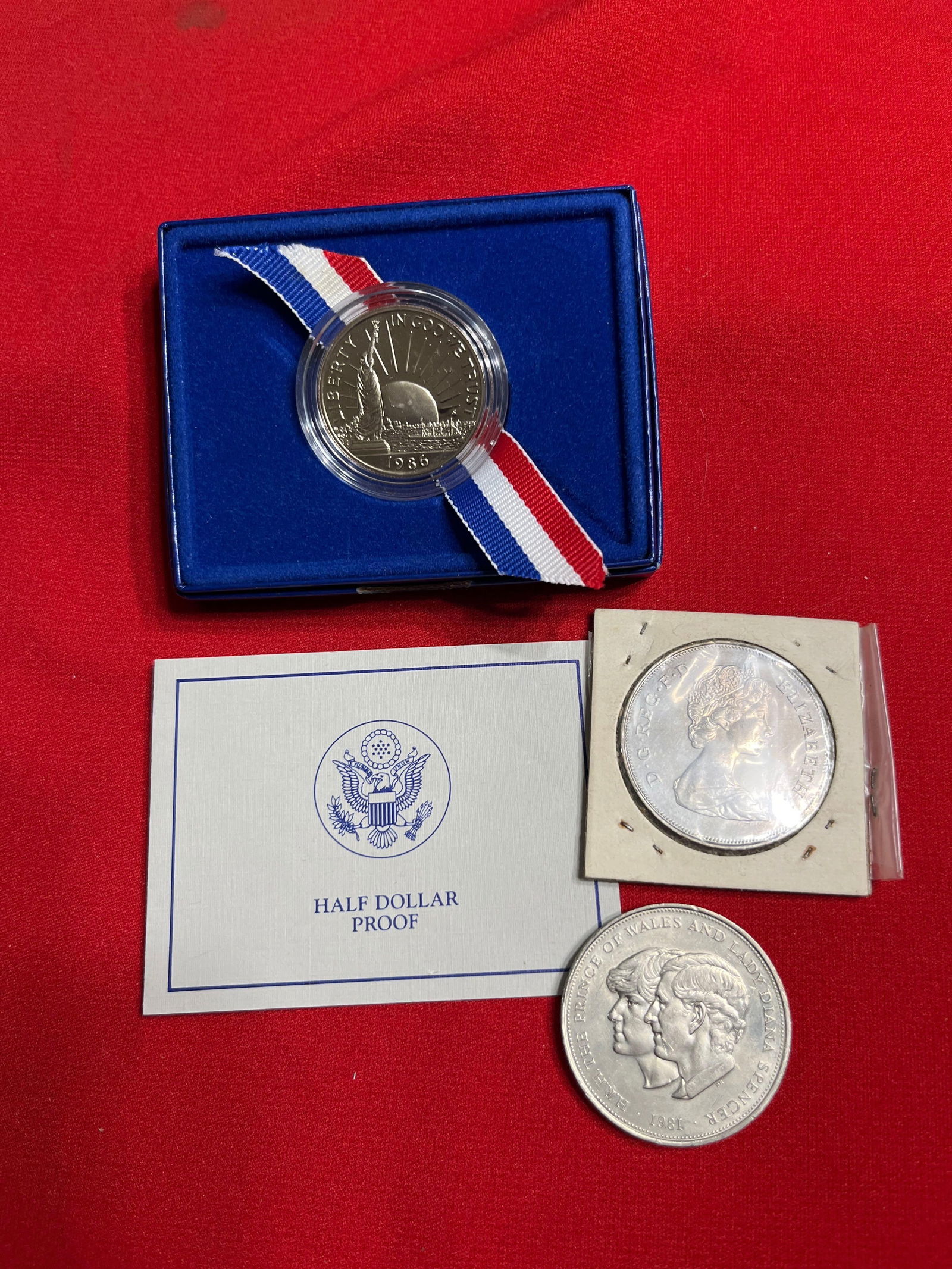 1981 Price and Lady Diana Bicentennial Coins & Liberty Half Dollar (1 of 6)