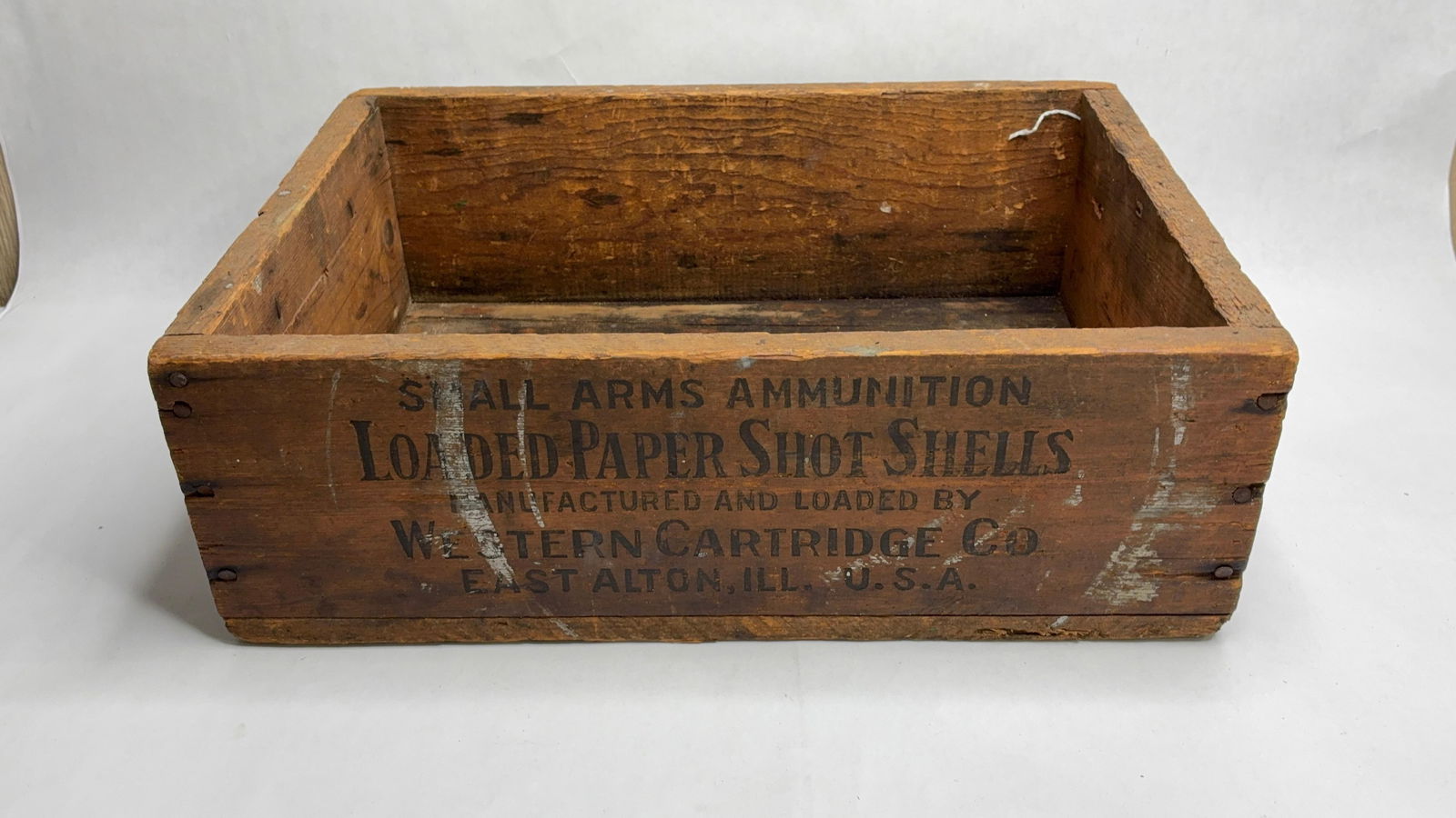 Western Cartridge Co. Small Arms Ammo Loaded Paper Shot Shells Wood Handled Crate (1 of 10)
