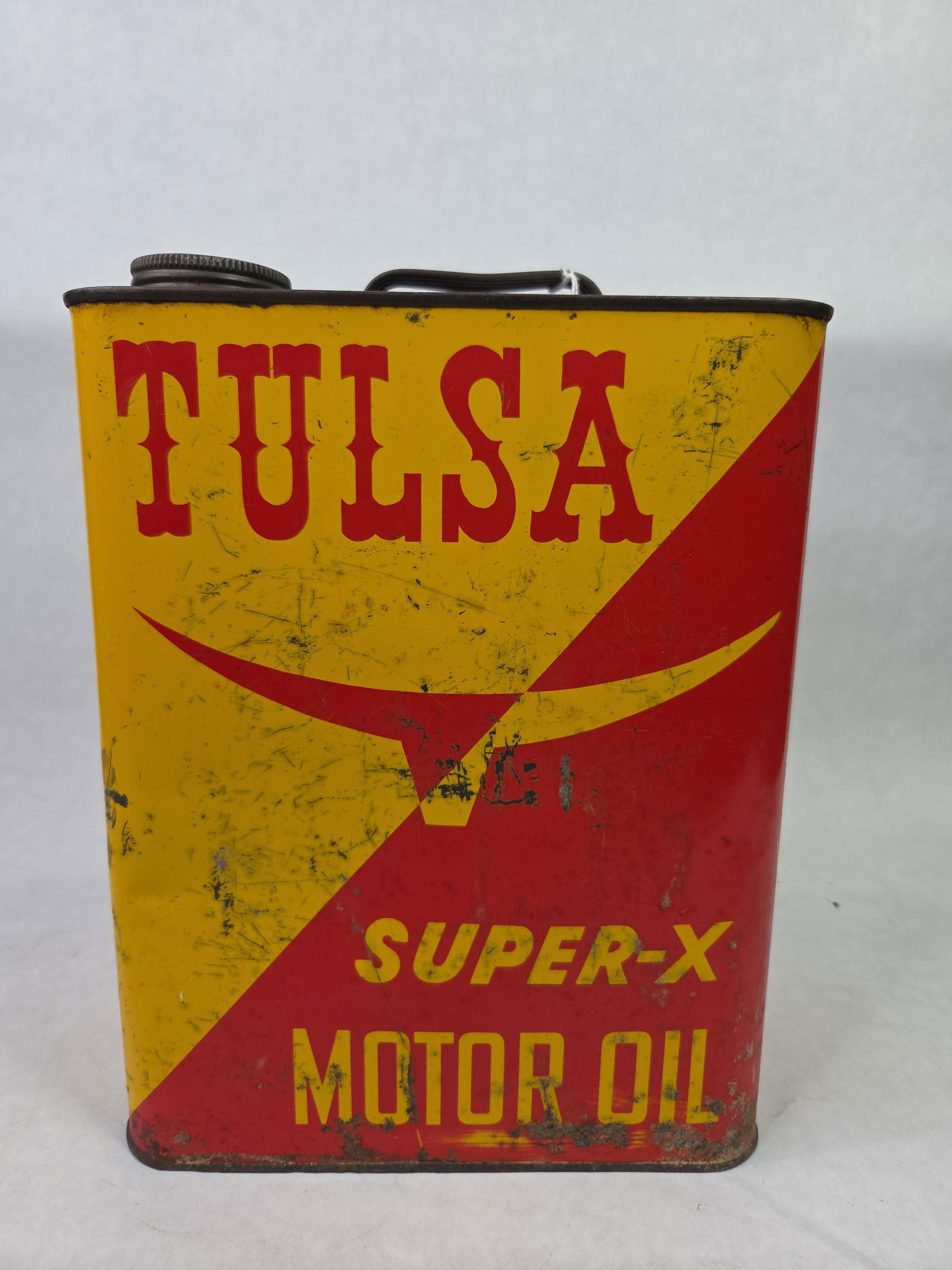 Tulsa Oil Corp. 2 Gal. Super X Motor Oil Can (1 of 5)
