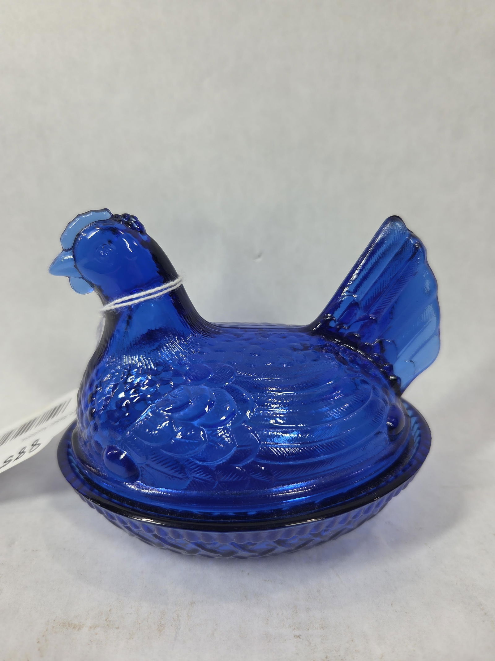 L. E. Smith L.G. Cobalt Blue Glass Hen on Nest w/ Uranium (1 of 5)