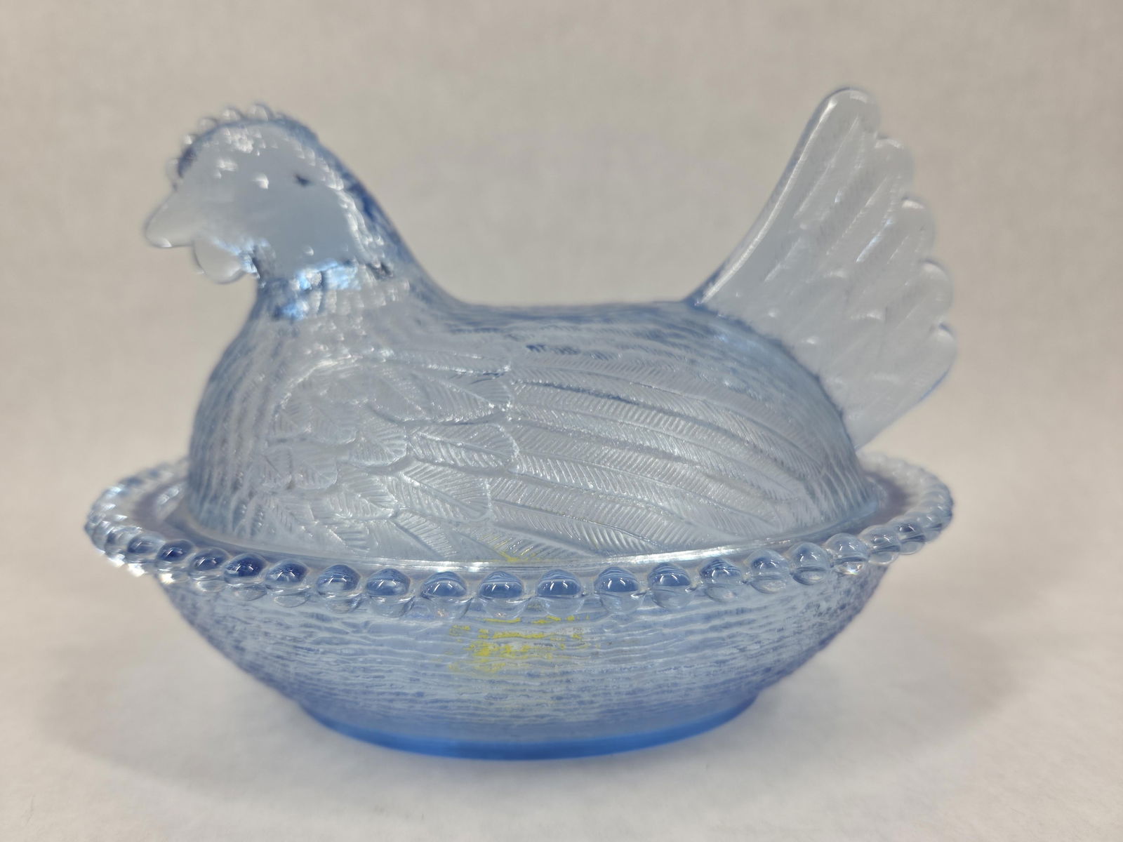 Indiana Glass Co. Cornflower Blue Hen on Nest (1 of 6)