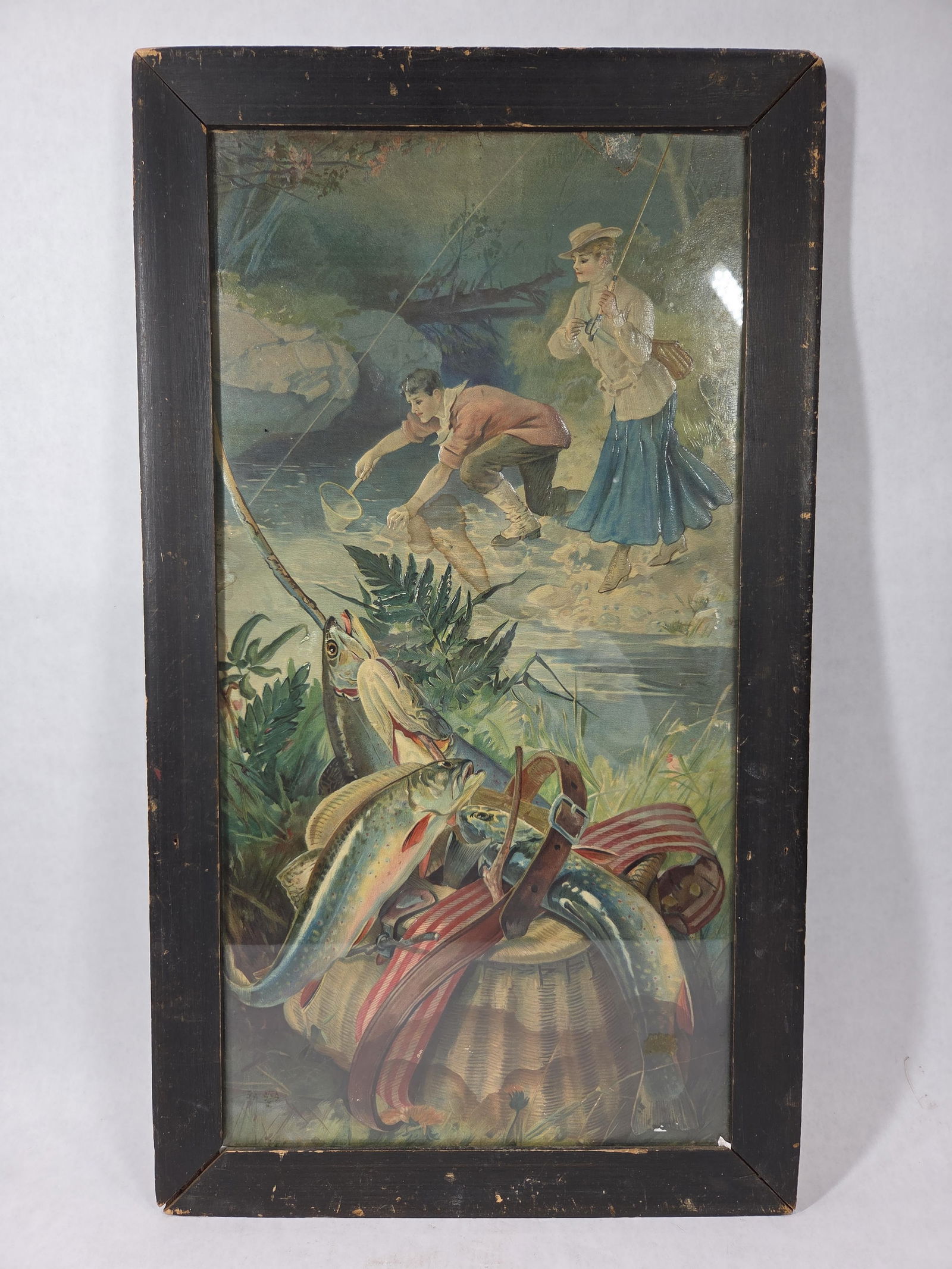 Embossed Fishing Lithograph (1 of 4)