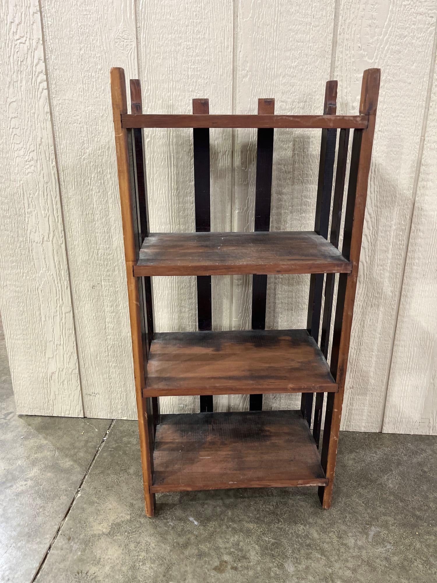 Wooden Arts and Crafts Style 4 Tier Shelf (1 of 4)