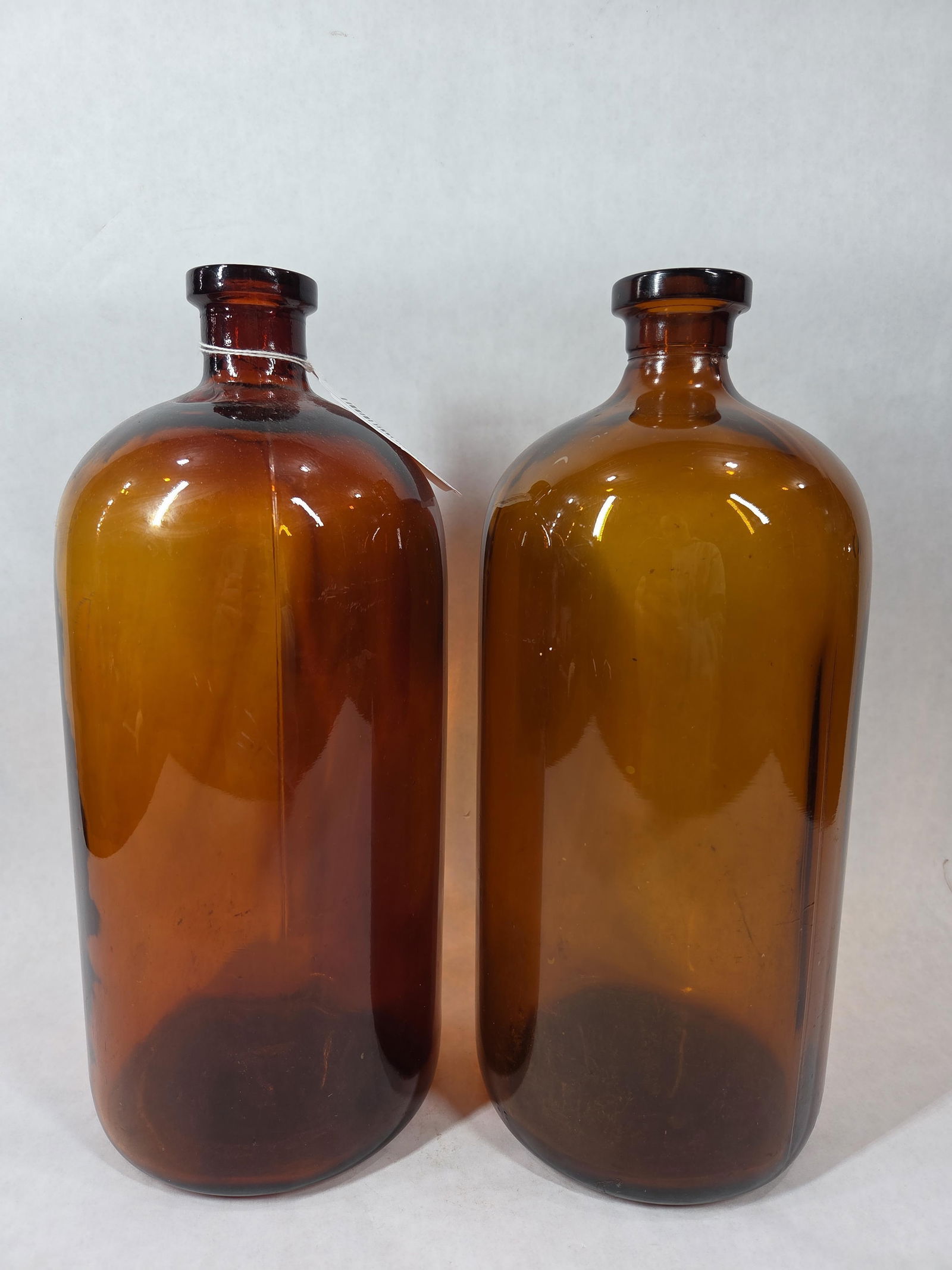 Lot of 2 - 1930's Amber Glass Apothecary Bottles (1 of 6)