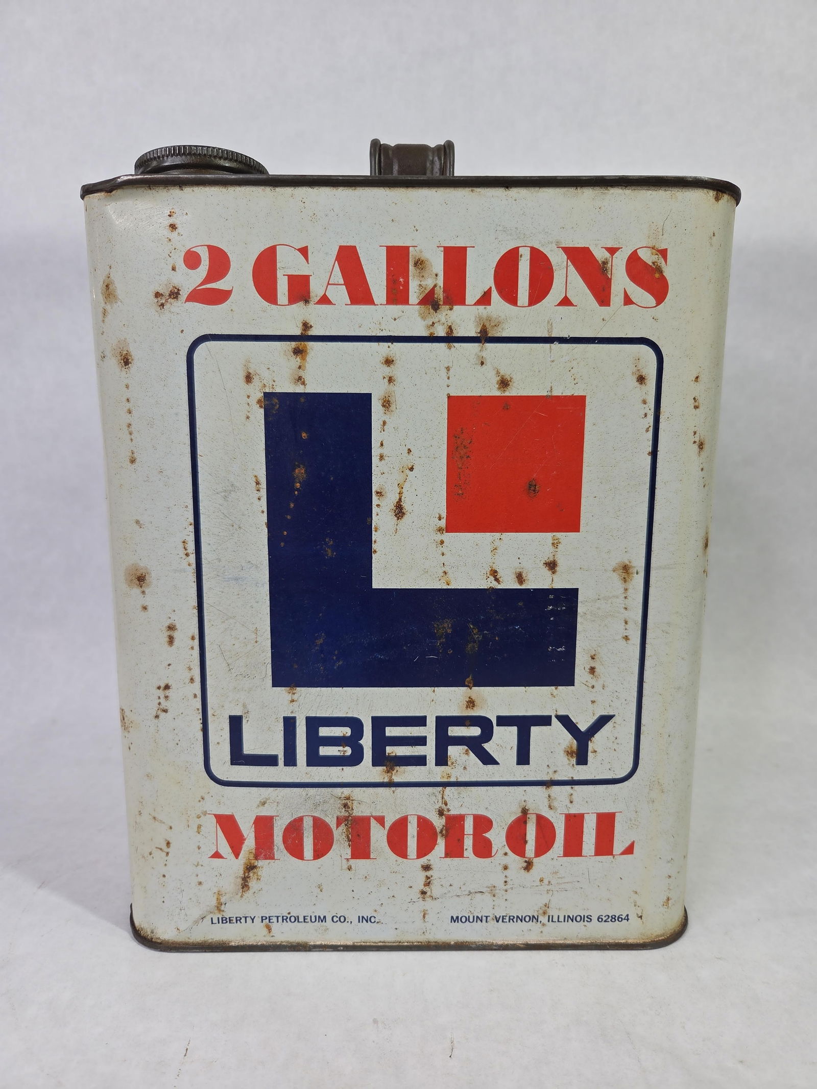Liberty Petroleum Co. 2 Gal Motor Oil Can: Original Cap and great color and graphics