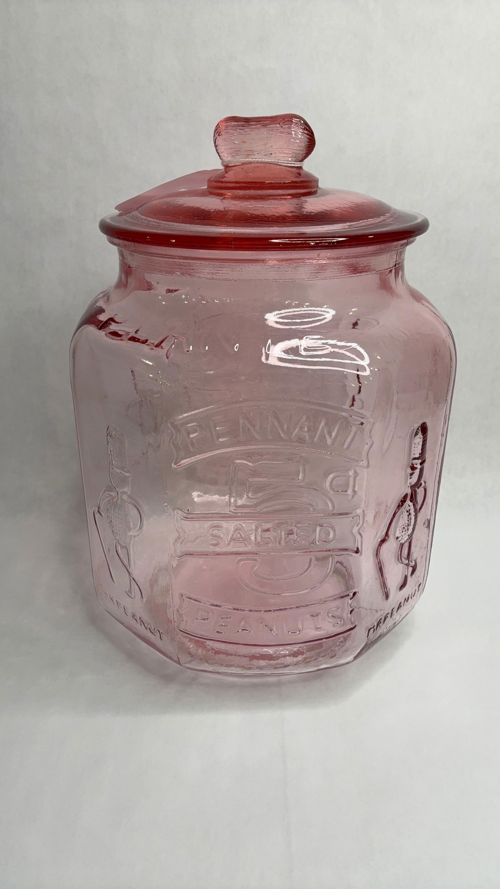 Pink Glass Planter Peanut Country Store Jar (1 of 9)