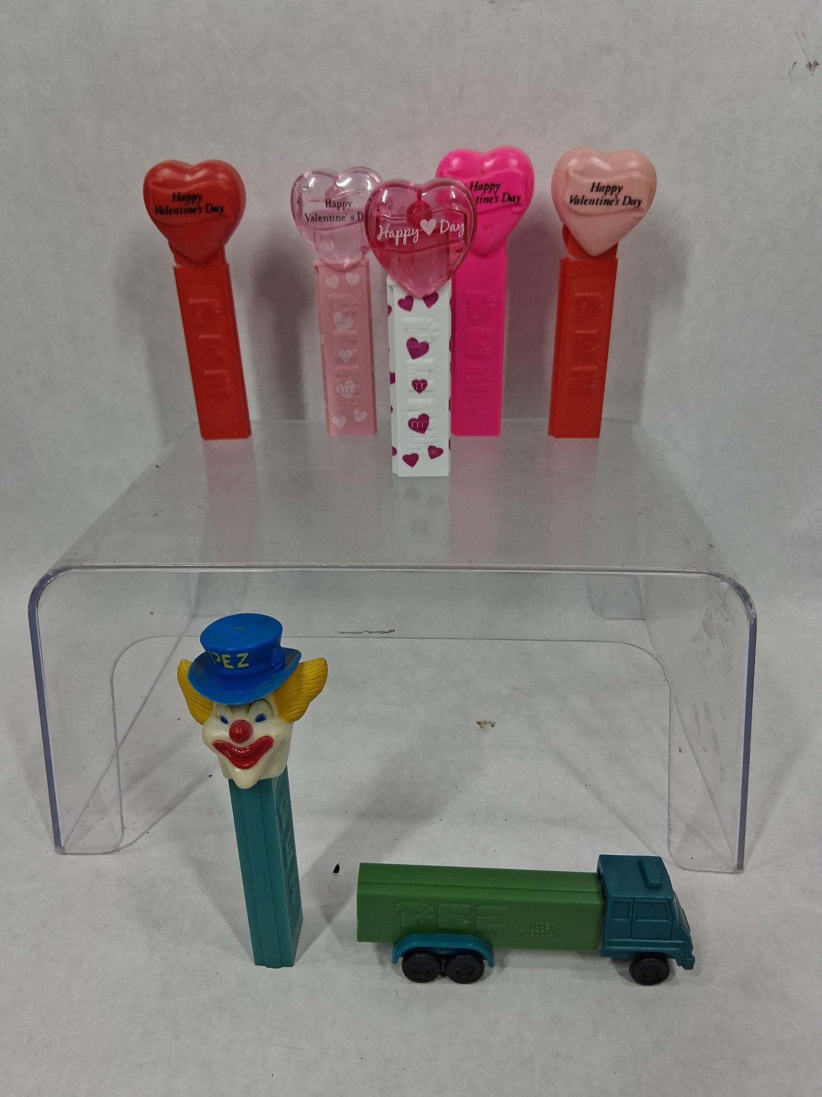 Pez Dispenser Lot Inc. Vintage Clown & Truck w/ Valentines Hearts (1 of 8)