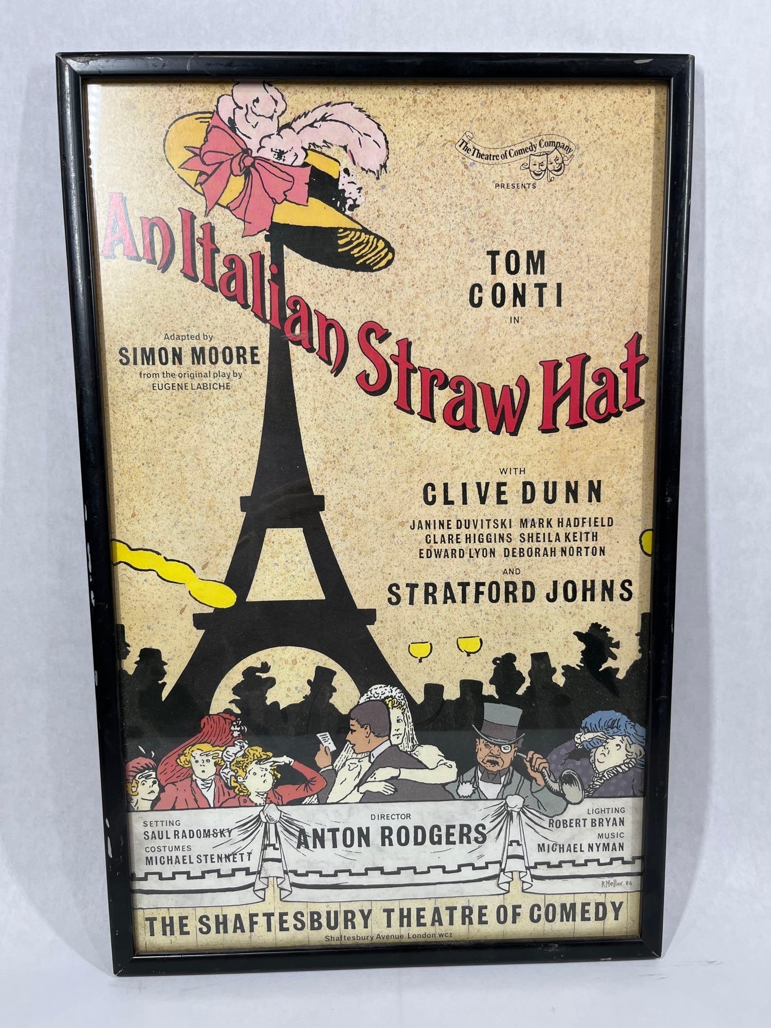 Shaftesbury Theatre of Comedy London 1987 Framed Theatrical Production Show Poster: Artist signed 1986 R. Mellor Great framed production poster in frame measuring 21 x 13.5