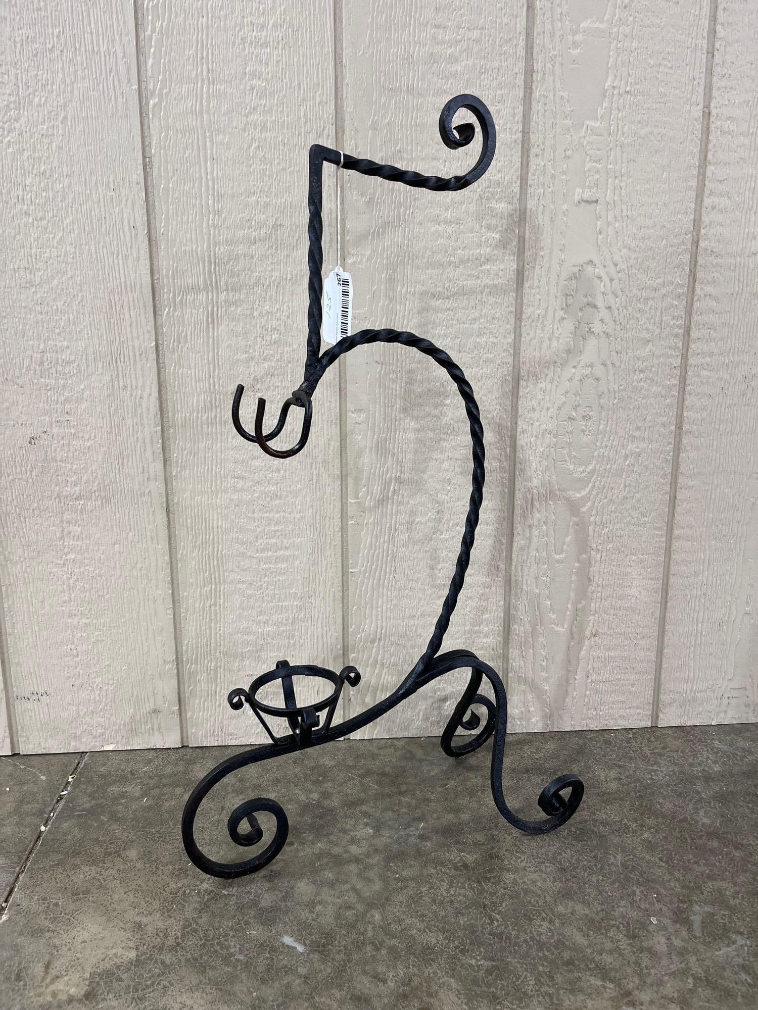 Hand Forged Wrought Iron Art Nouveau Style Scrollwork Tea Kettle Heat Stand (1 of 2)