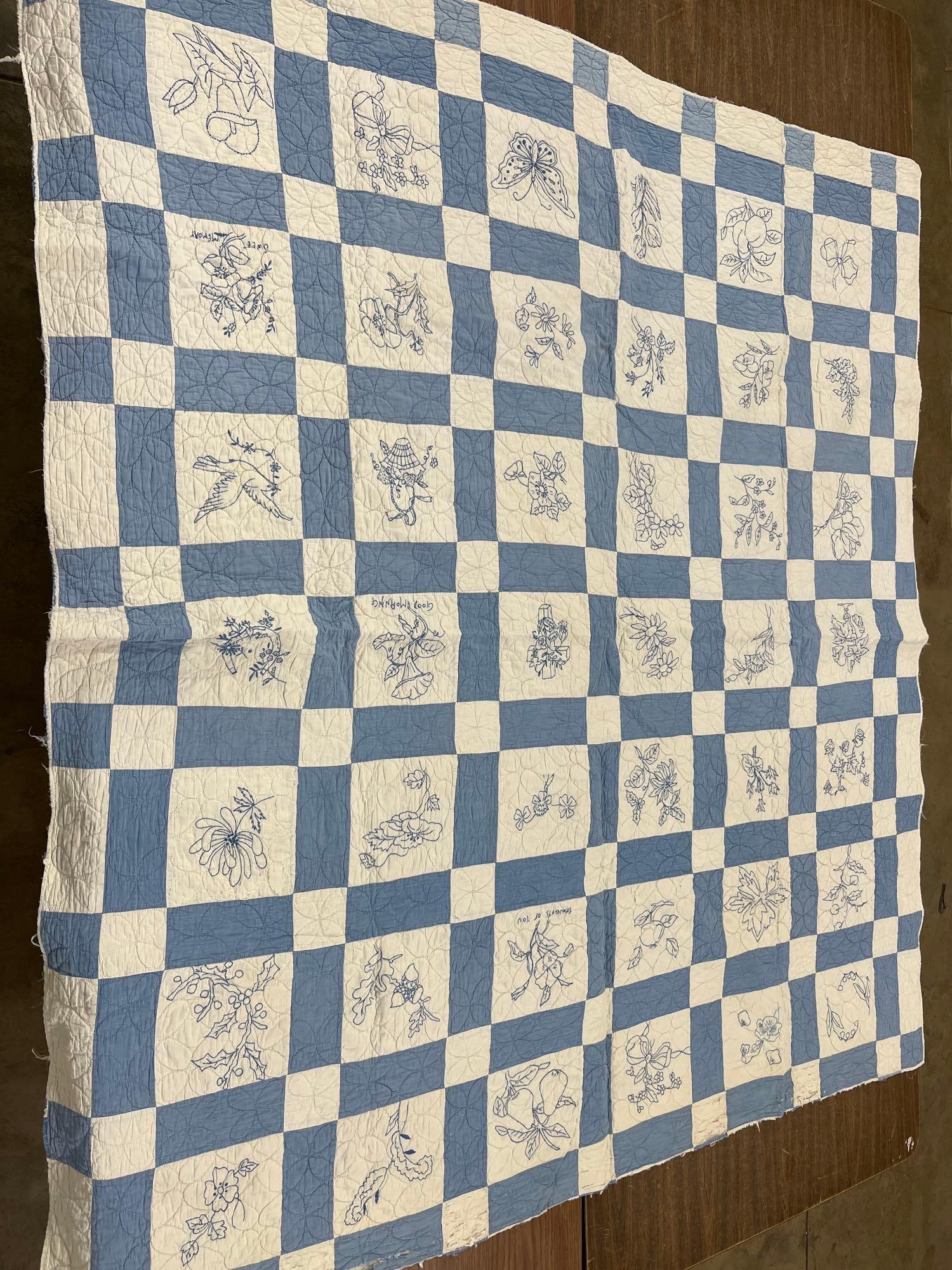 Hand Stitched and Embroidered Quilt (1 of 4)