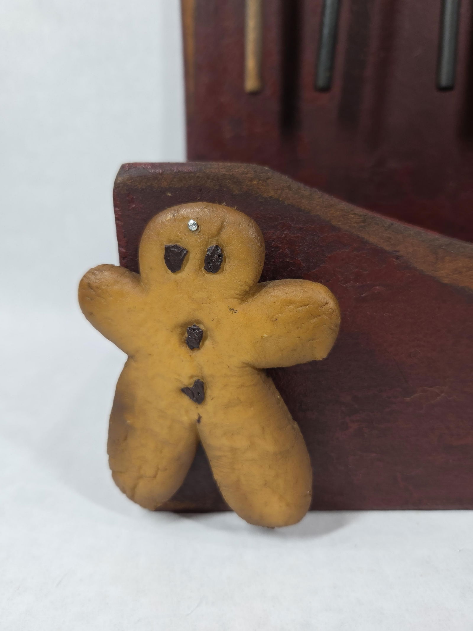 Primitive Red Painted Spoon Holder - 2