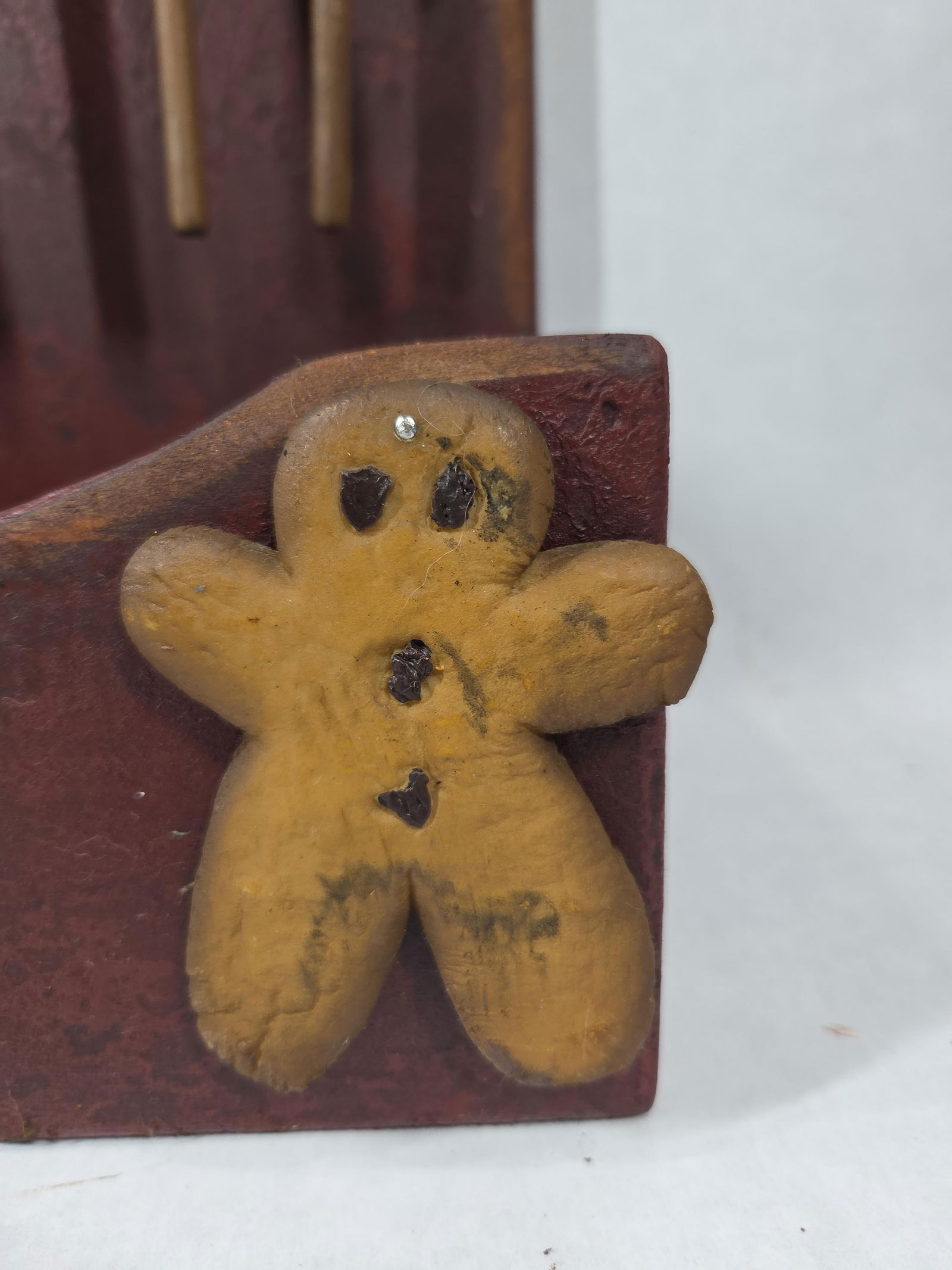 Primitive Red Painted Spoon Holder - 3