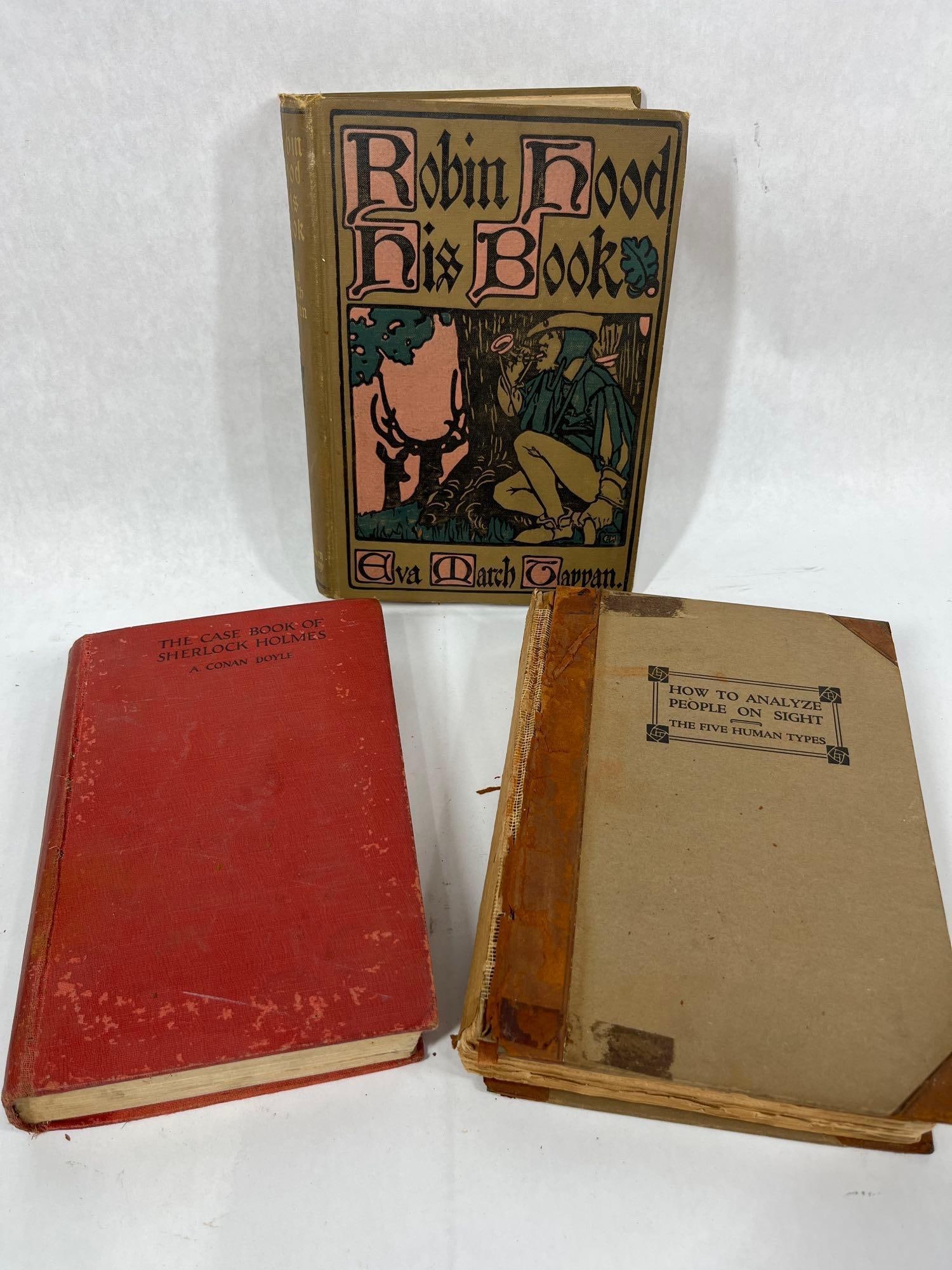 RARE 1903 Robin Hood His Book,1927 Case Book of Sherlock Holmes, 1921 How To Analyze People on Sight (1 of 9)