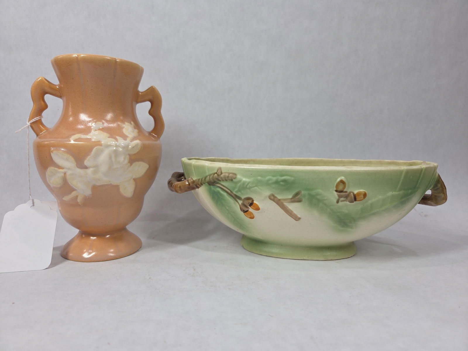 Weller and Occupied Japan Pottery Vase and Oblong Dish Lot of 2 (1 of 10)
