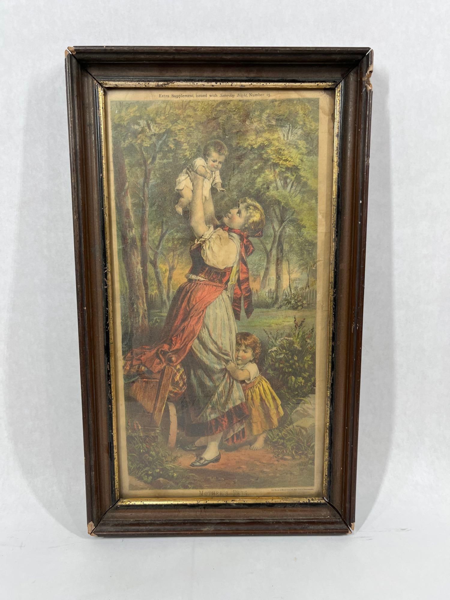 The Major & Knapp Litho Co. Mothers Pets Framed Litho (1 of 5)